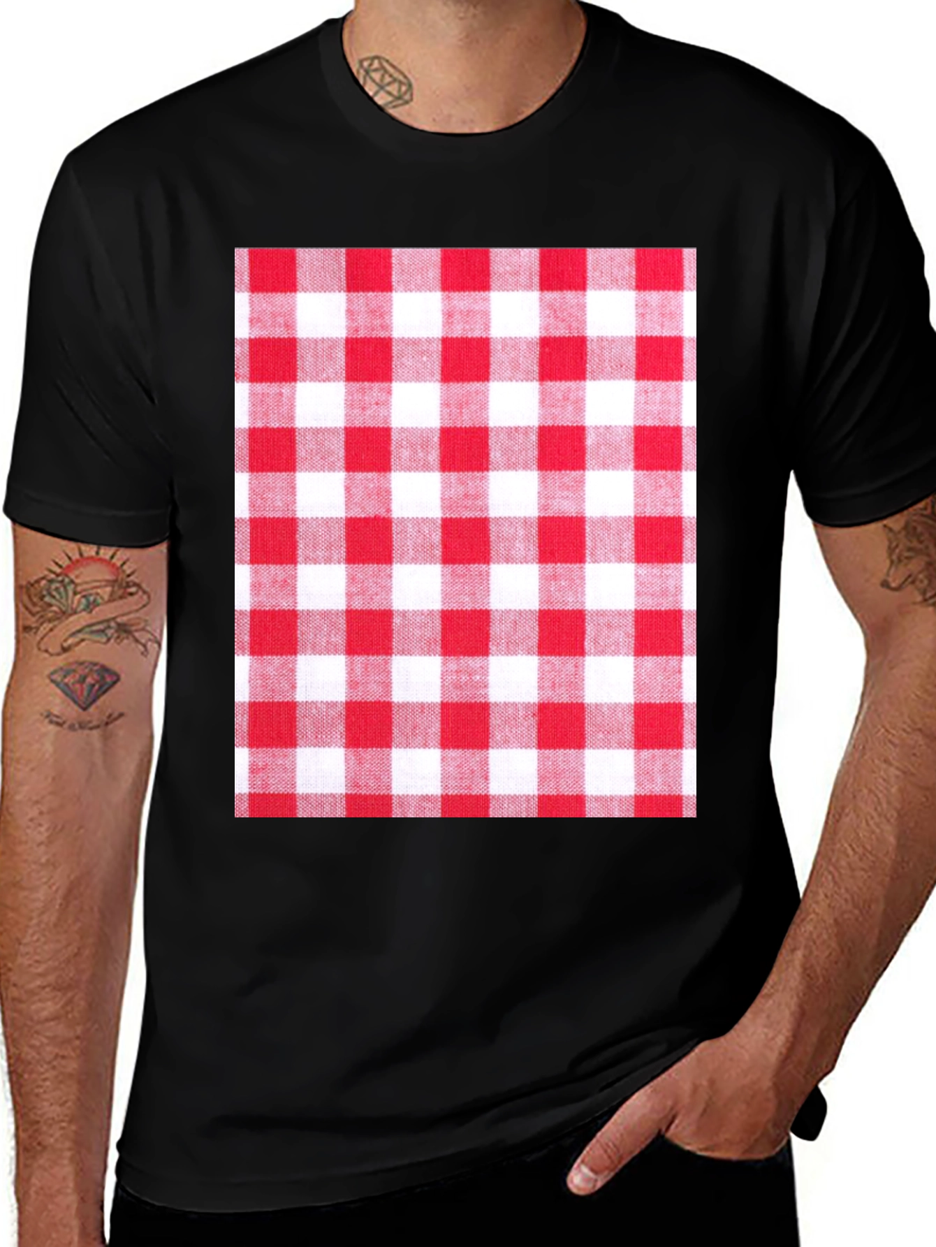 Variant 12 of Picnic Plaid Graphic Tee - Stylish & Unique