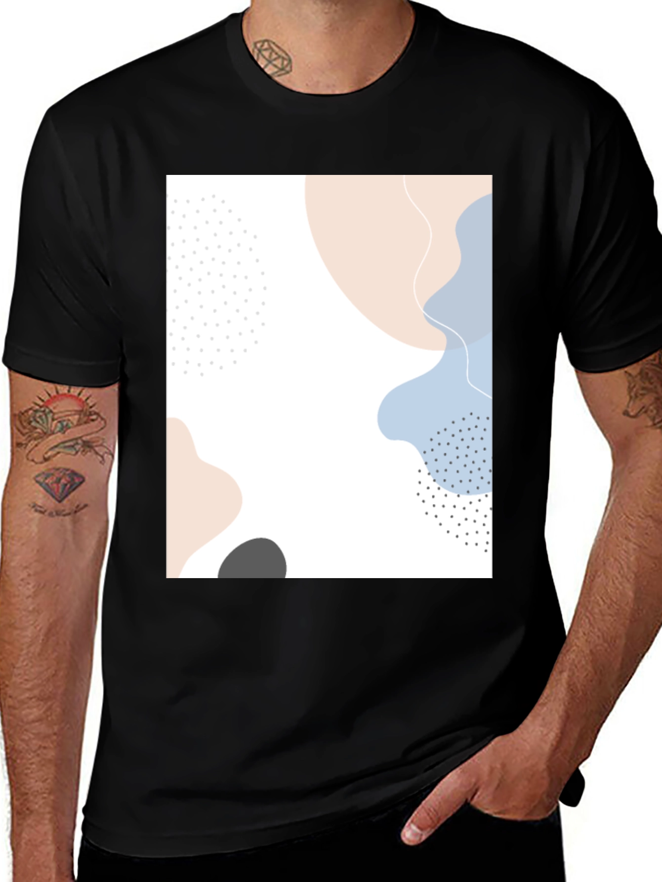 Abstract Art Graphic Tee - Modern Casual Shirt