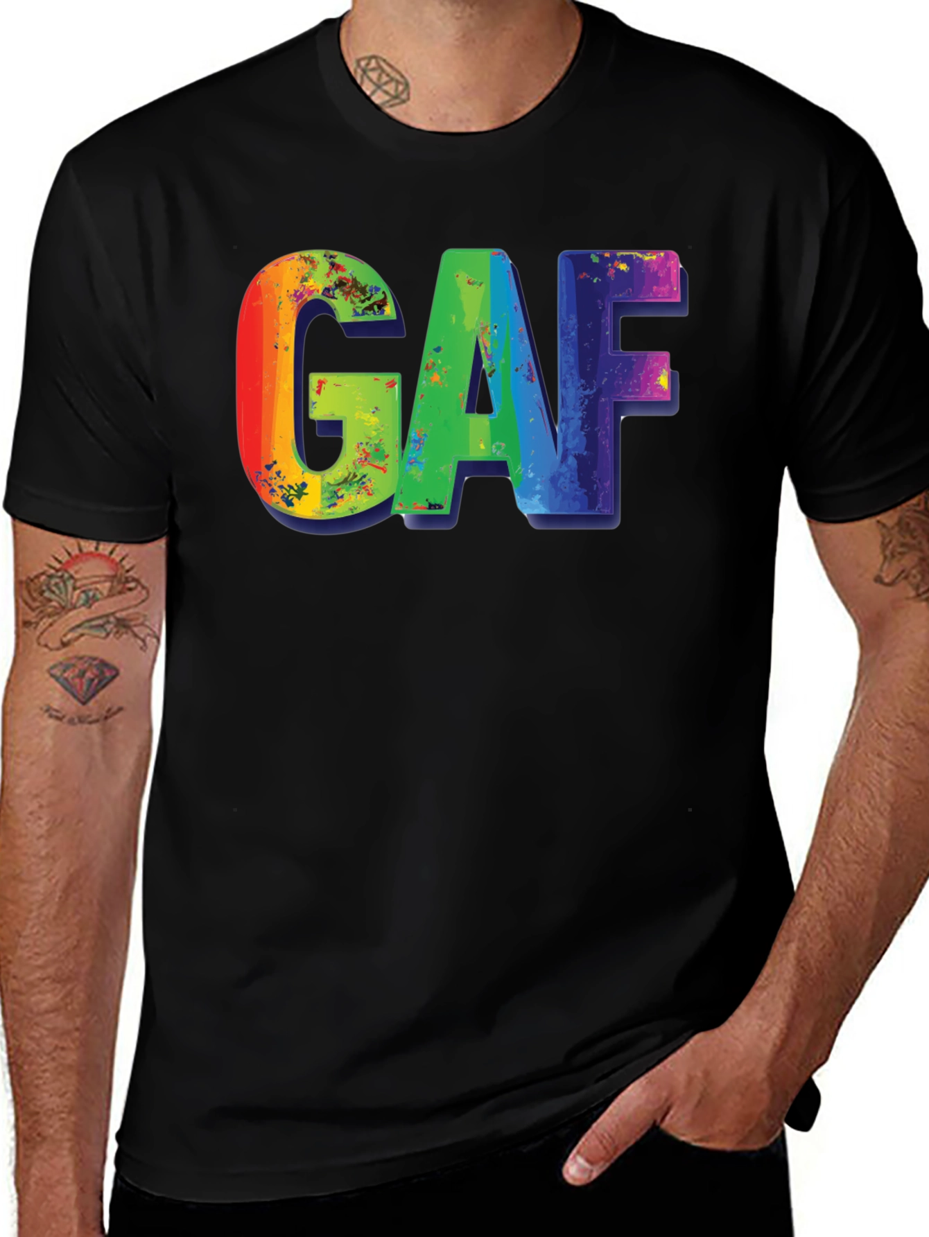 Variant 17 of GAF Rainbow Graphic T-Shirt - Bold Statement Tee