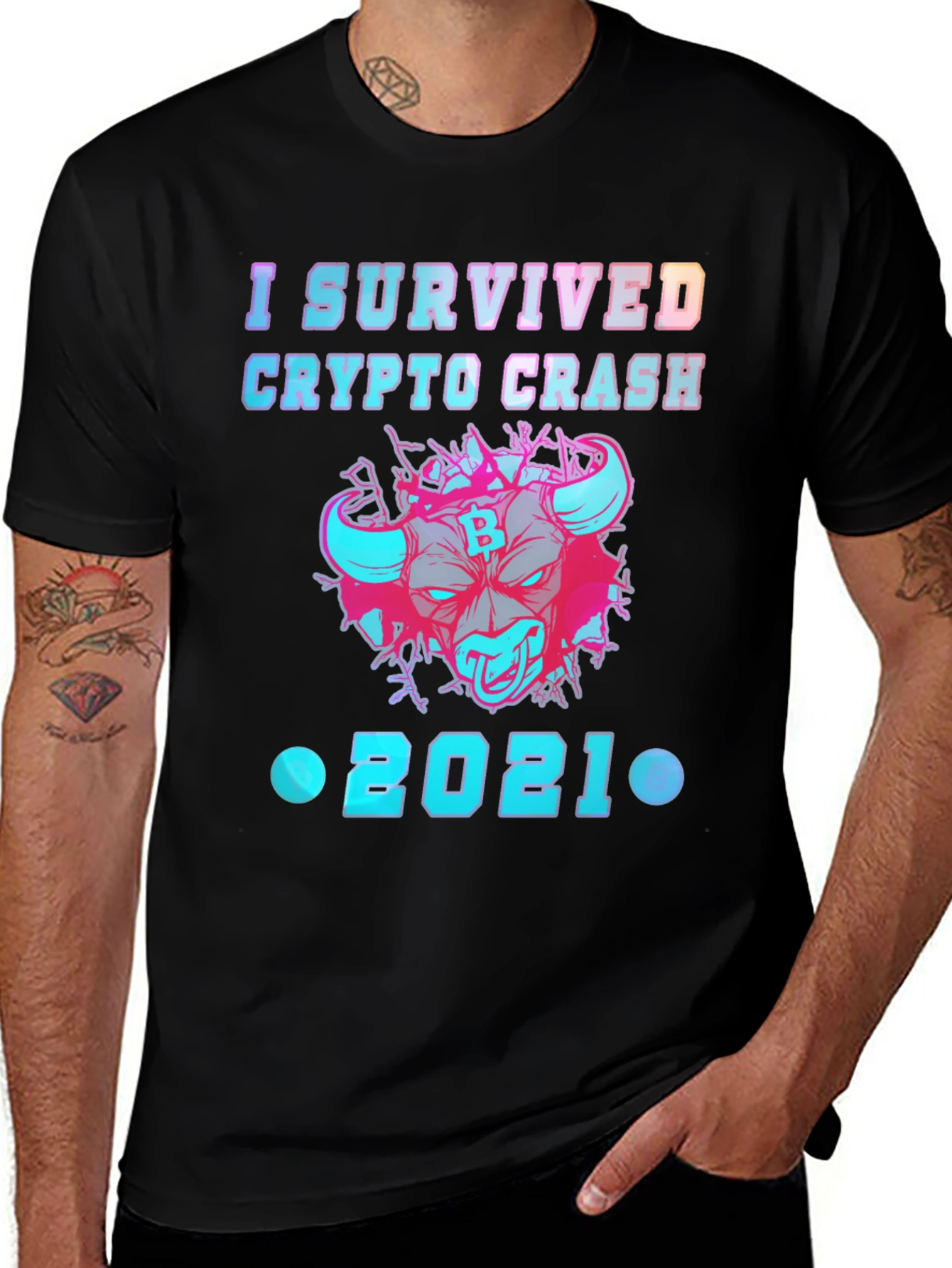 Variant 27 of I Survived Crypto Crash 2021 Graphic Tee