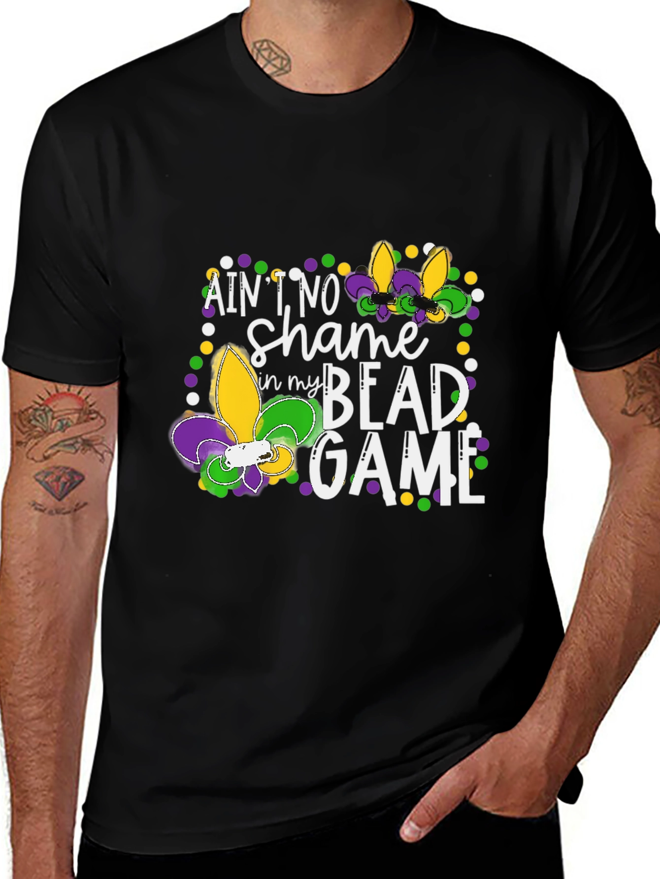 Mardi Gras "Bead Game" Graphic Tee
