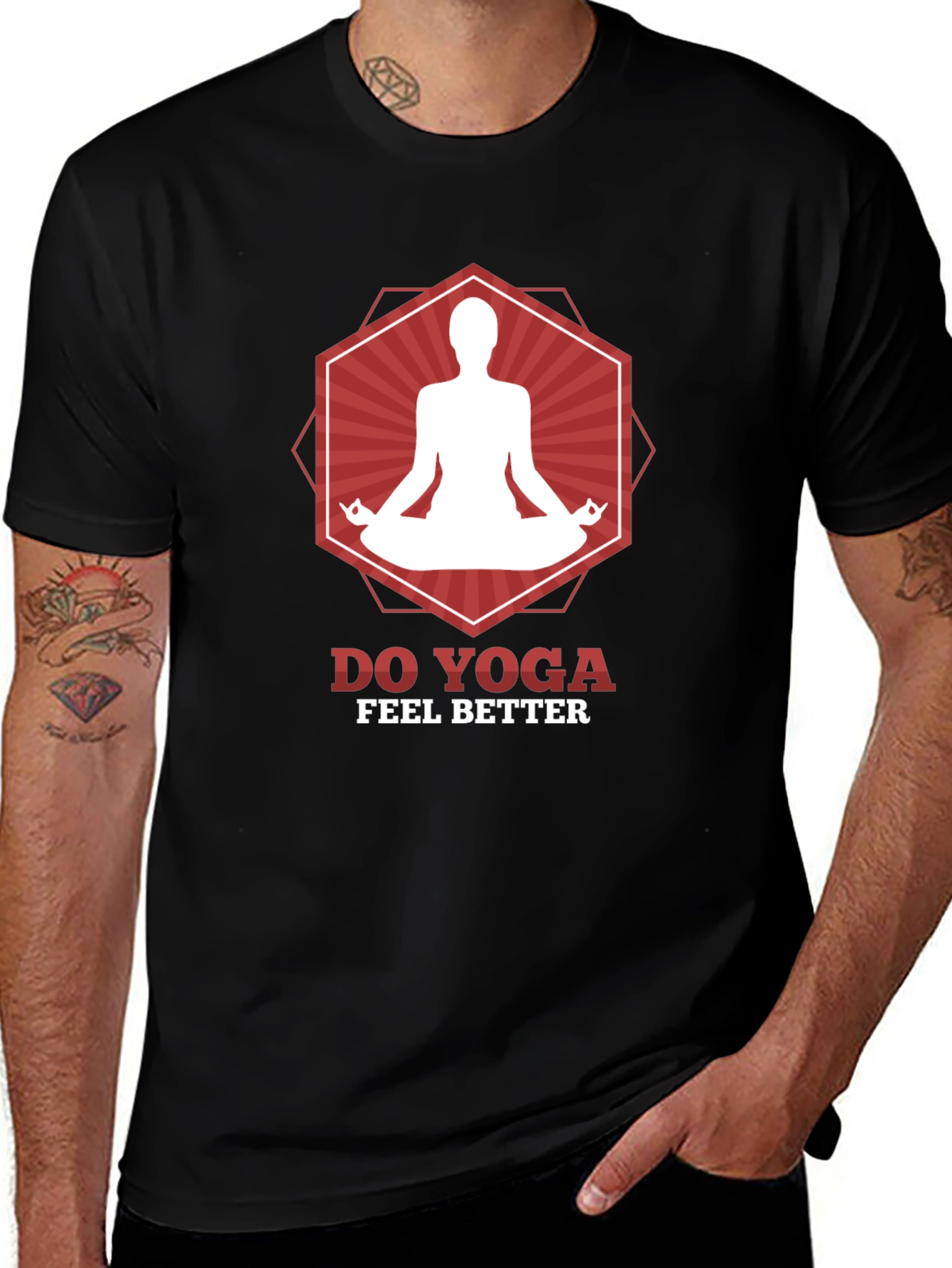 Variant 27 of Do Yoga Feel Better Black Graphic T-Shirt