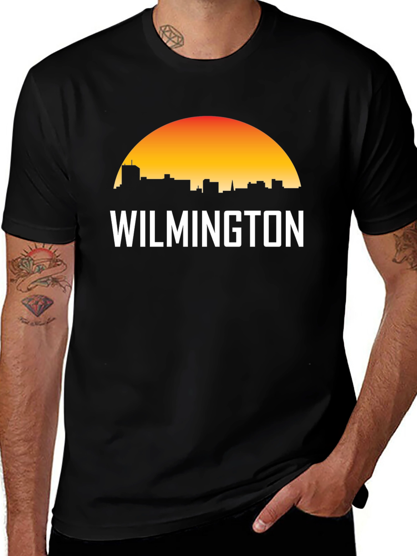 Wilmington Skyline Graphic Tee - Sunset Design