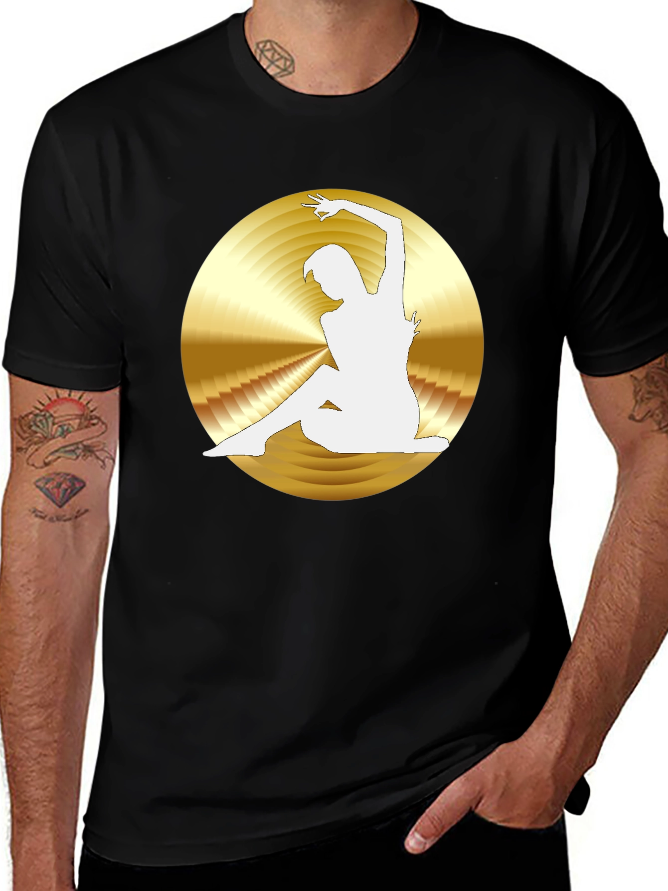 Abstract Woman Graphic Tee - Black