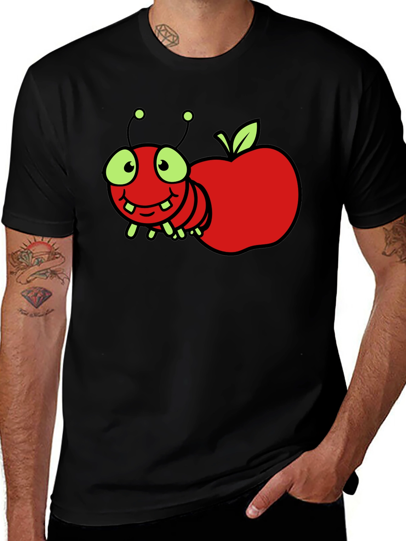 Variant 30 of Cartoon Worm Apple T-Shirt