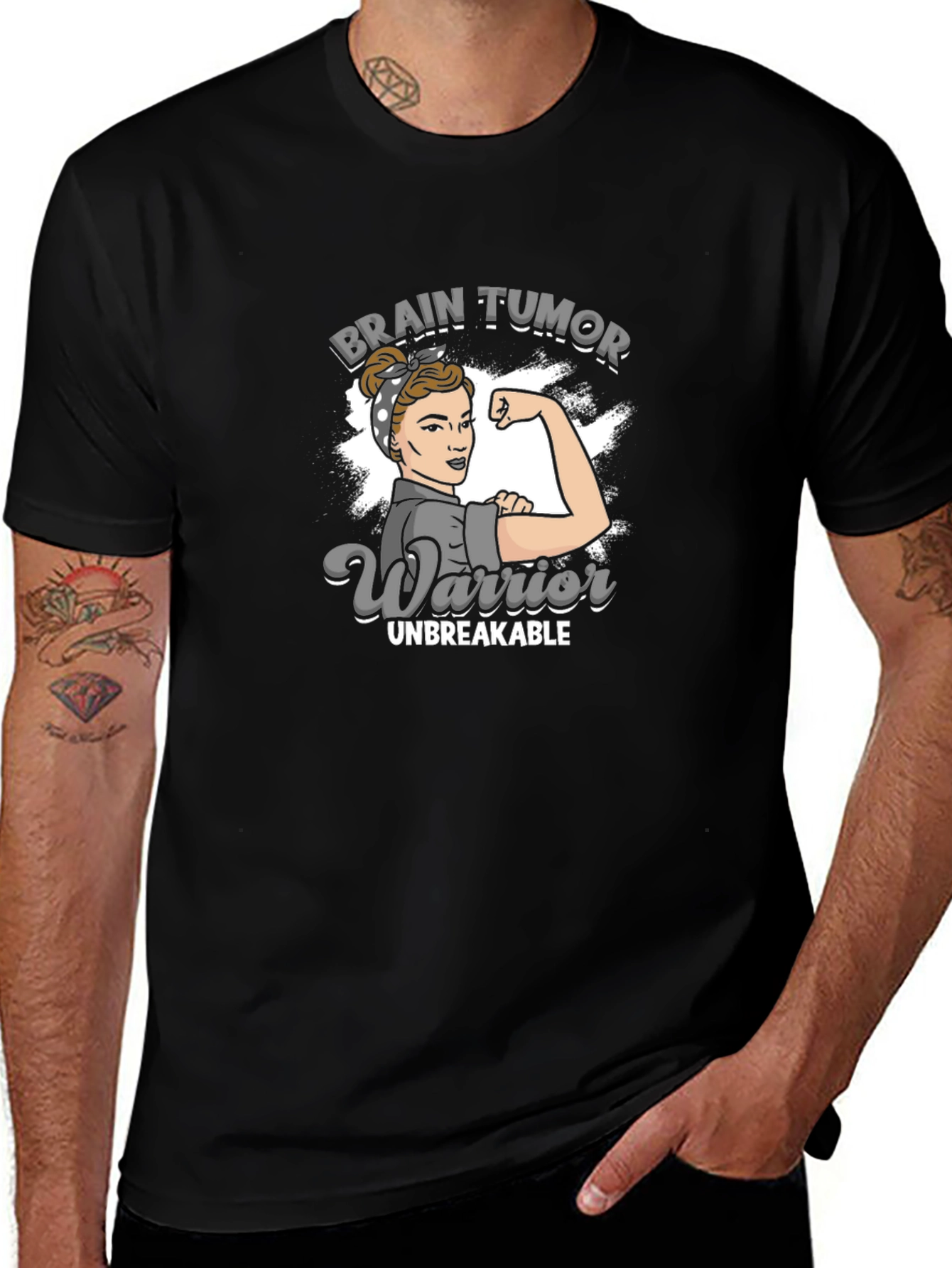 Variant 15 of Brain Tumor Warrior T-Shirt - Unbreakable Support