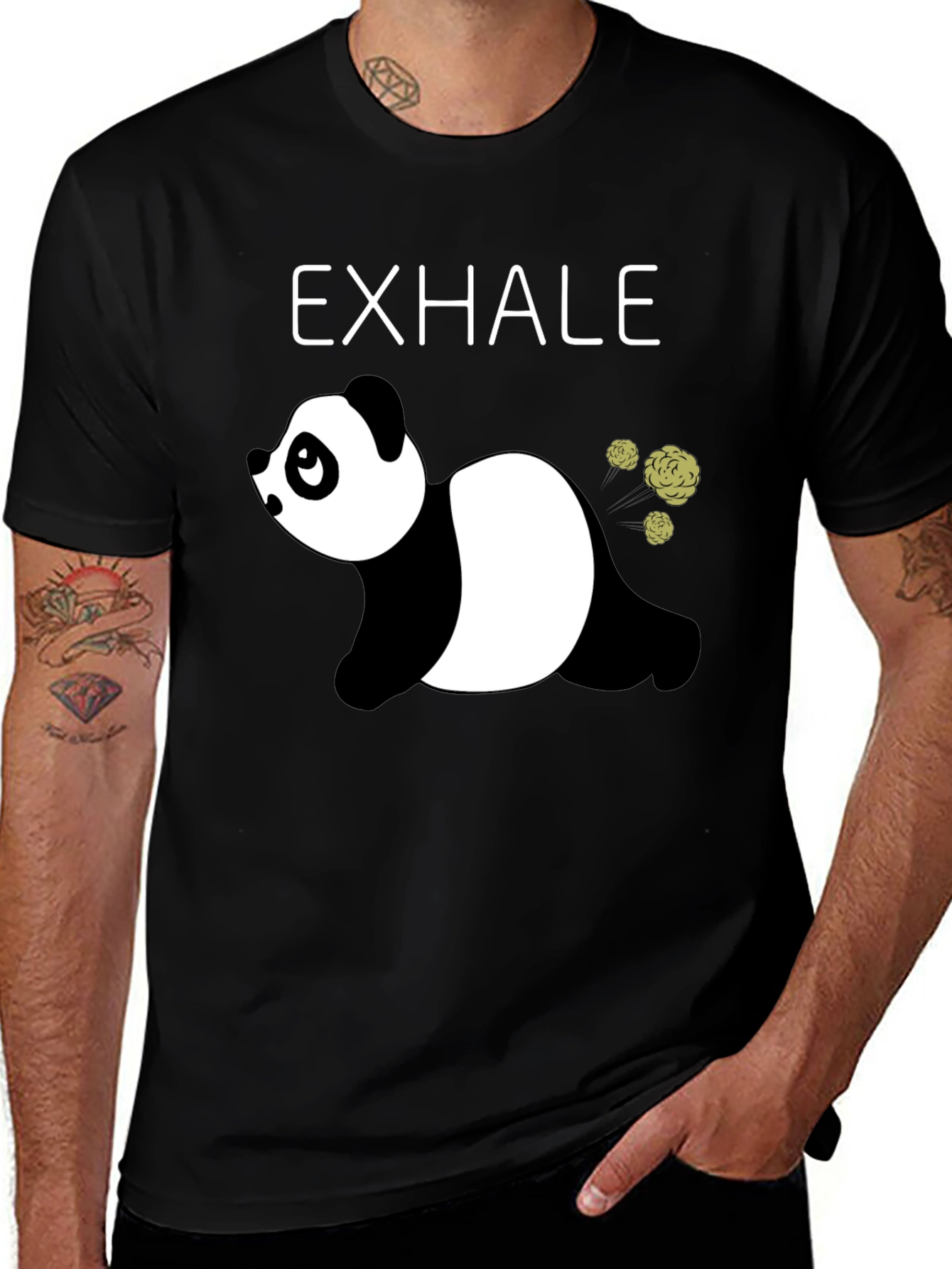 Variant 5 of Exhale Panda Graphic Tee - Relax & Unwind