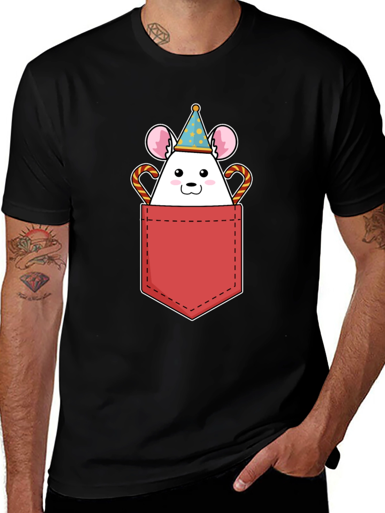 Cute Mouse Pocket T-Shirt