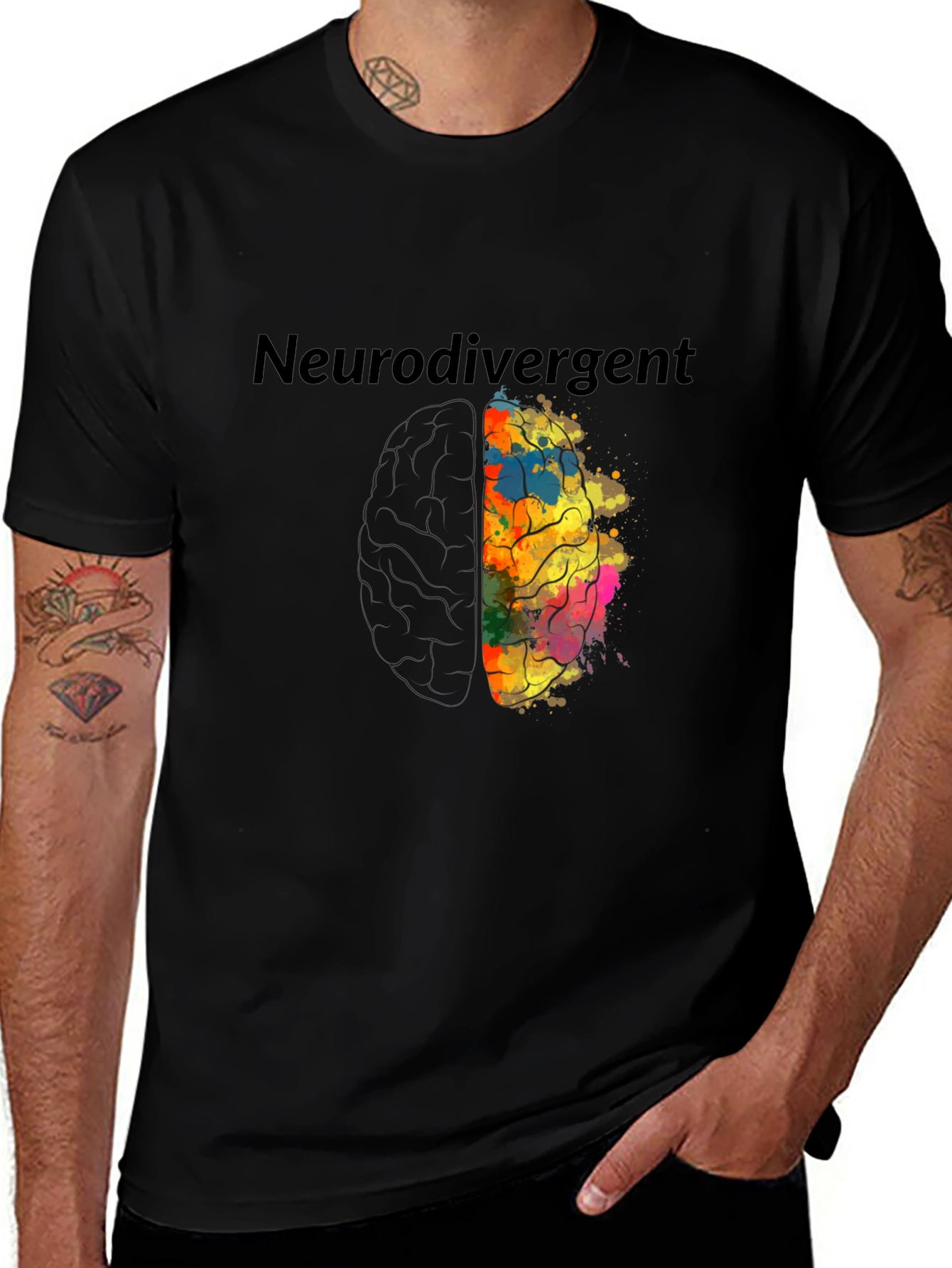Neurodivergent Brain T-Shirt - Colorful Design