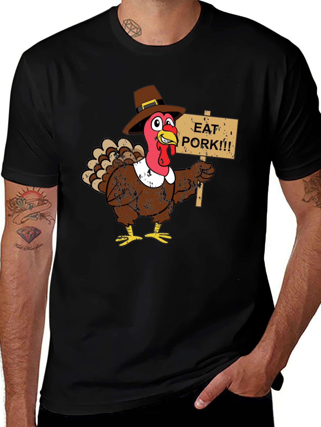 Variant 20 of Eat Pork Turkey T-Shirt Thanksgiving Humor