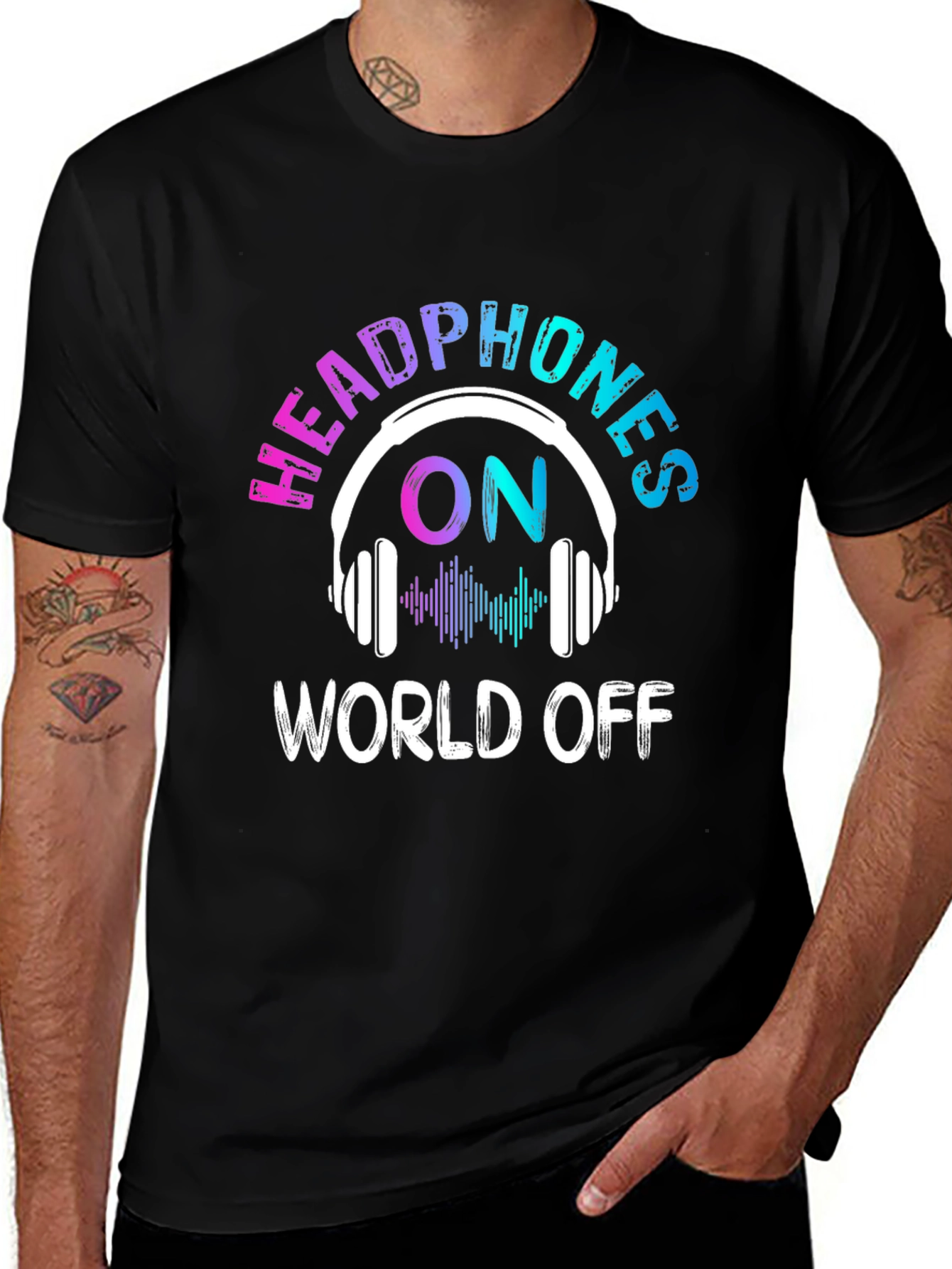 Variant 15 of Headphones On World Off Graphic Tee
