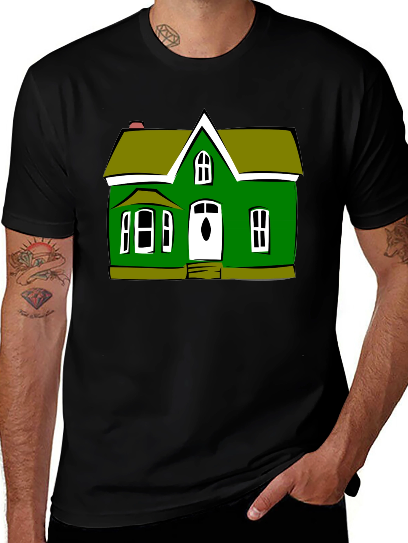 Variant 4 of Green House T-Shirt, Quirky Graphic Tee
