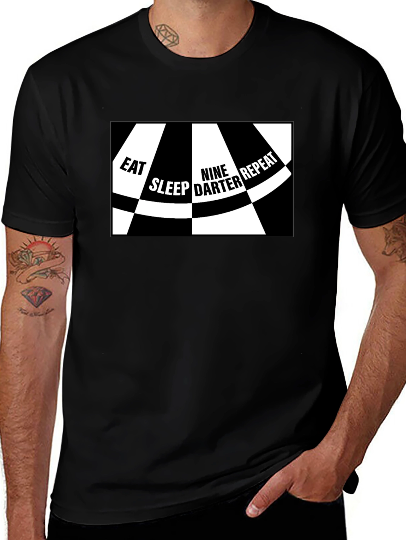 Variant 24 of Eat Sleep Nine Darter Repeat Black T-Shirt