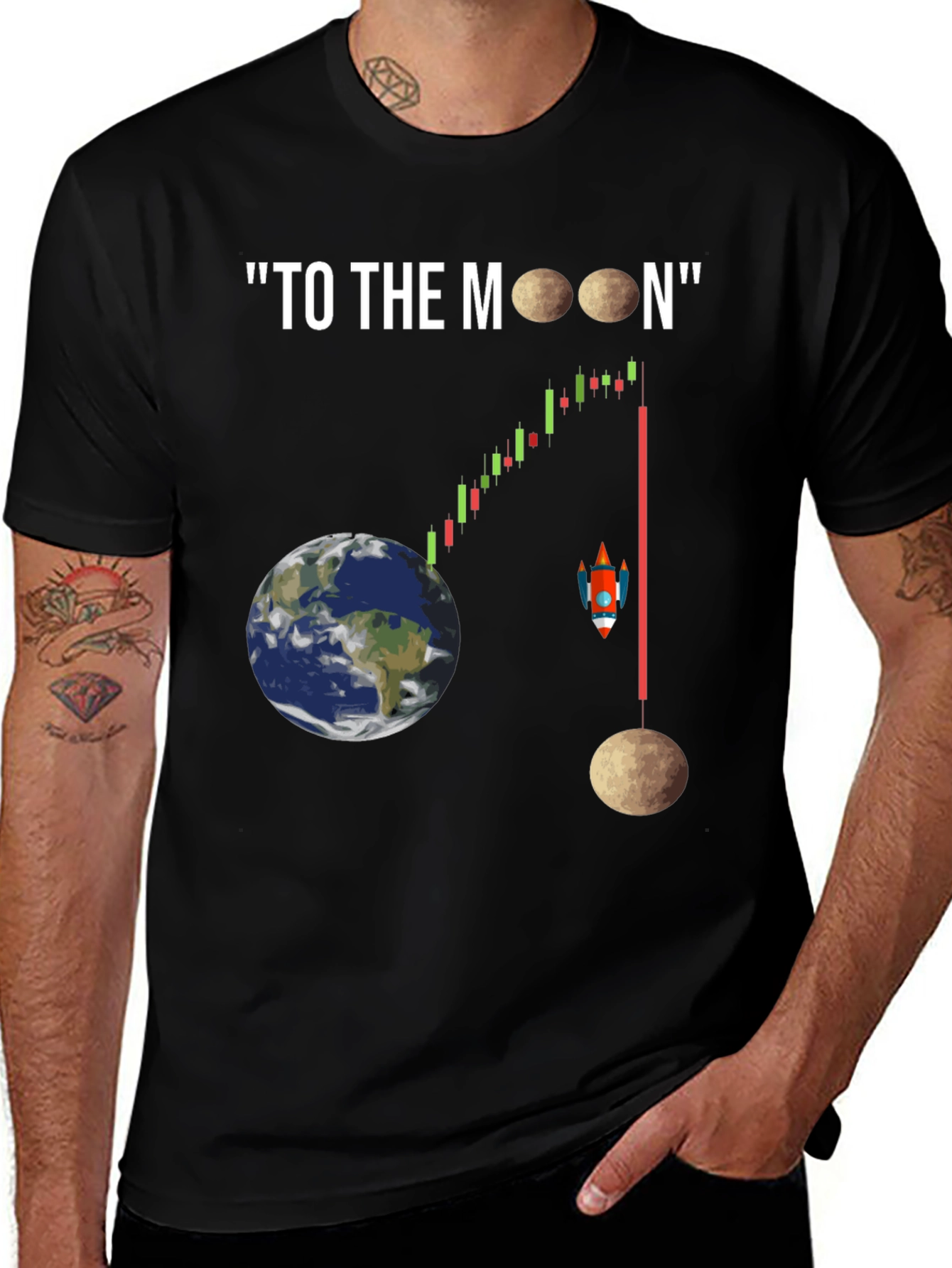 Variant 30 of To The Moon Black Graphic T-Shirt