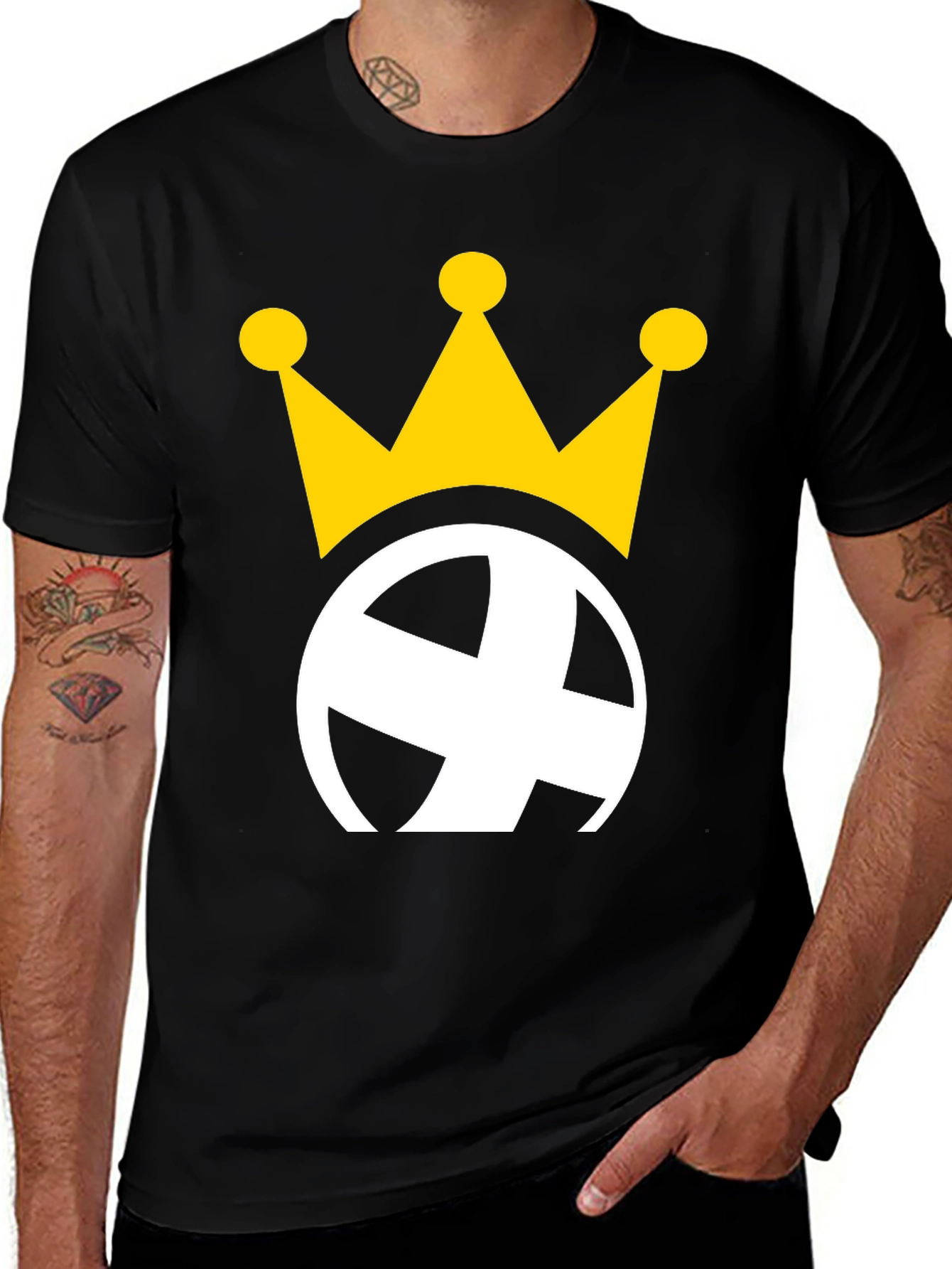 Variant 13 of Crowned Globe Black Graphic Tee