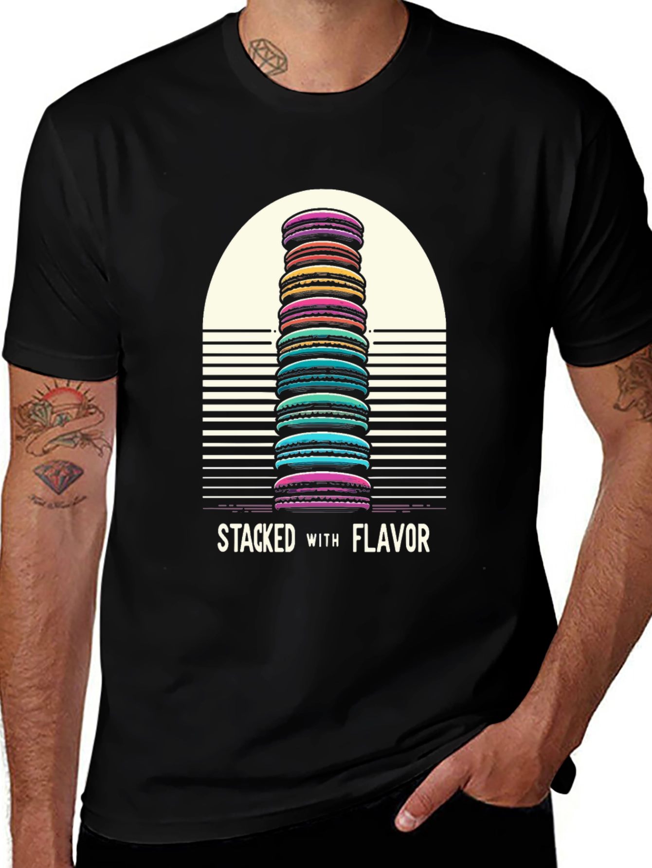 Variant 22 of Stacked with Flavor Macaron T-Shirt