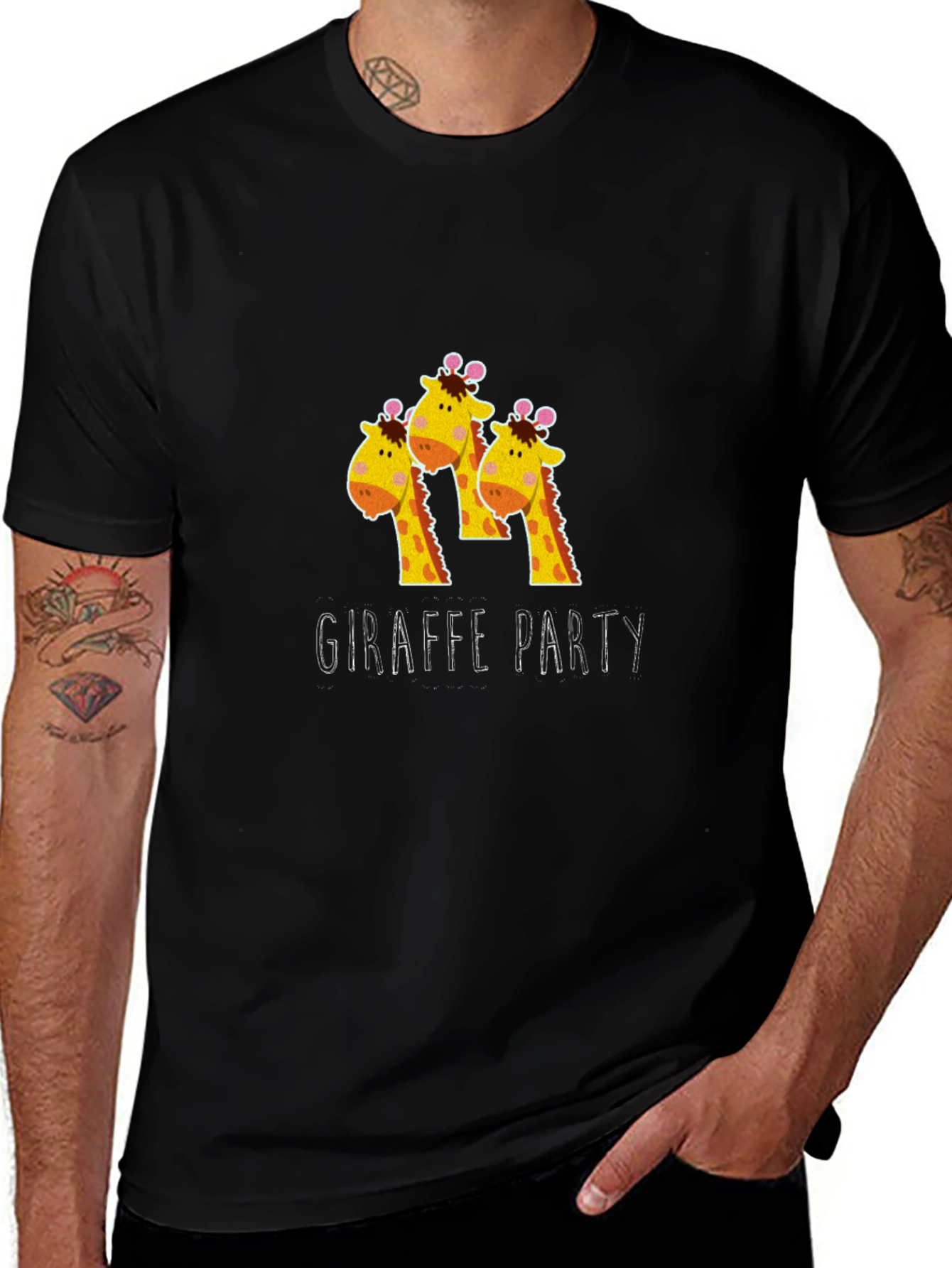 Variant 15 of Giraffe Party T-Shirt - Fun Animal Graphic Tee