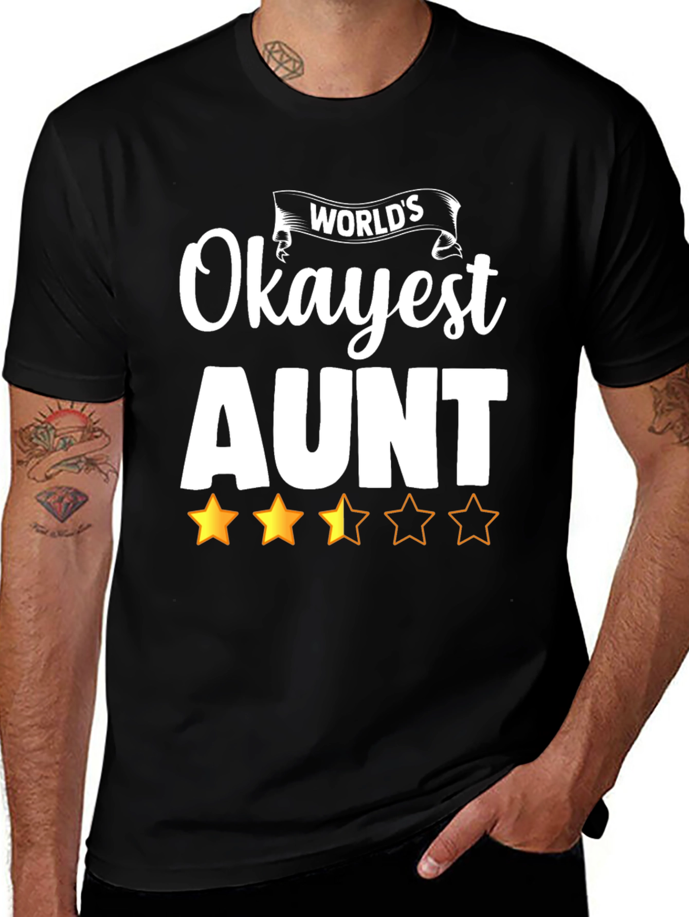 Variant 23 of World's Okayest Aunt Graphic T-Shirt