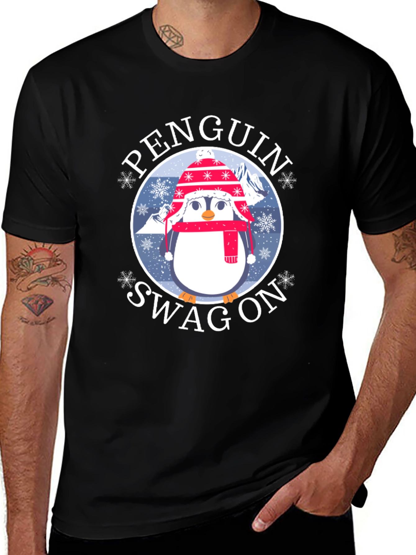 Variant 20 of Penguin Swag On Graphic Tee - Winter Fun