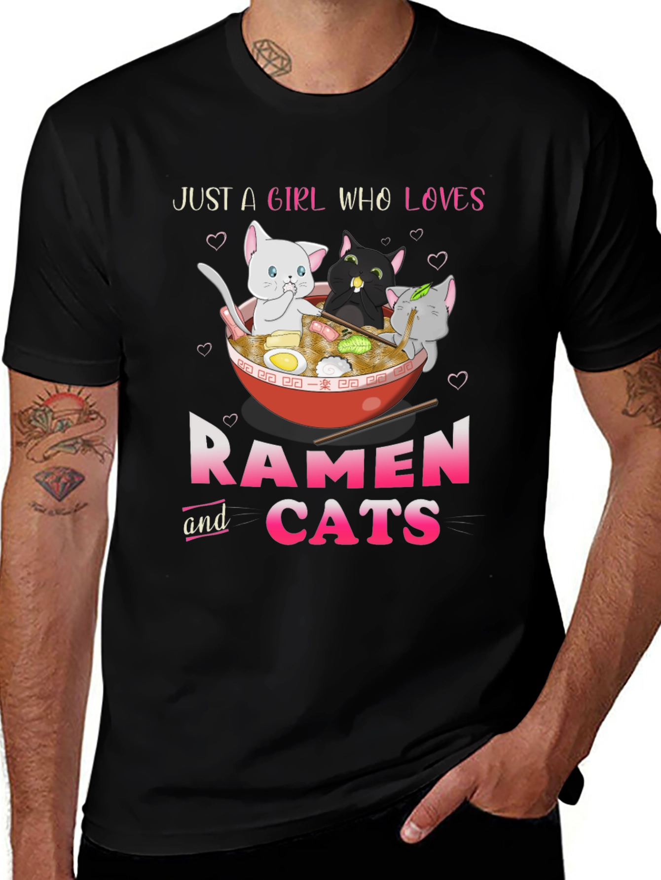 Variant 5 of Ramen and Cats Graphic Tee