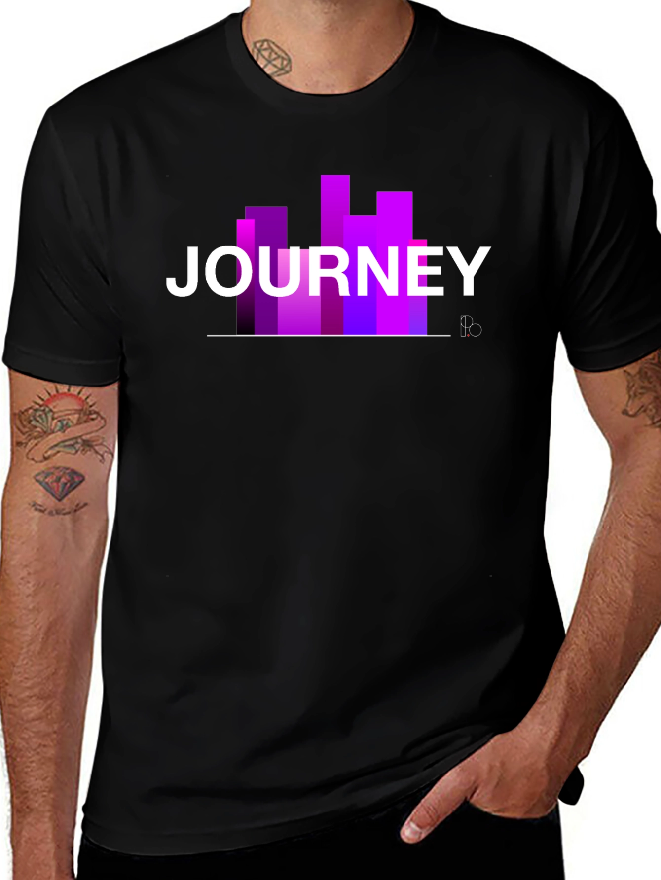 Variant 29 of Journey Graphic T-Shirt - Black Crew Neck Tee