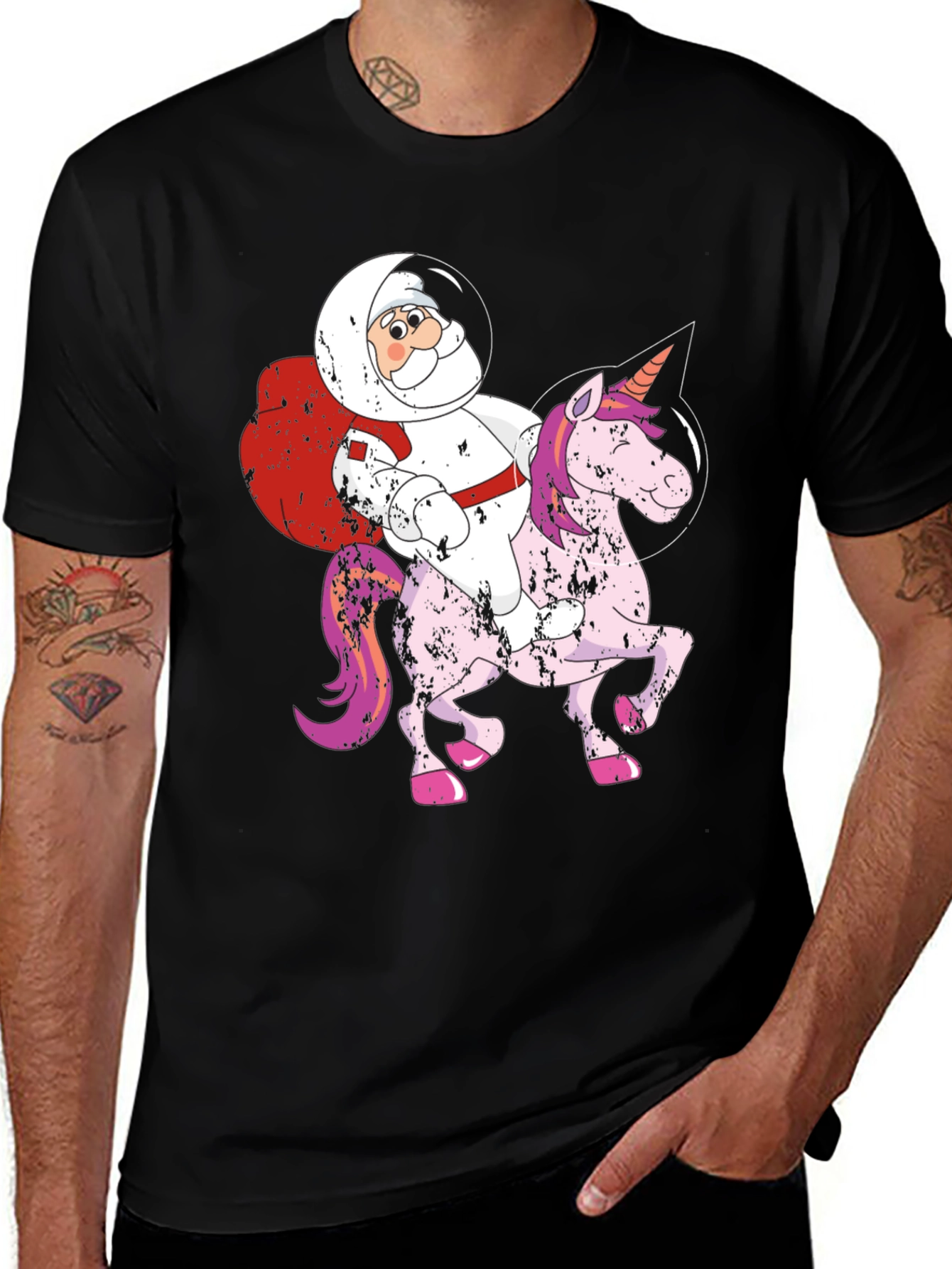 Variant 24 of Santa Astronaut Unicorn Graphic T-Shirt