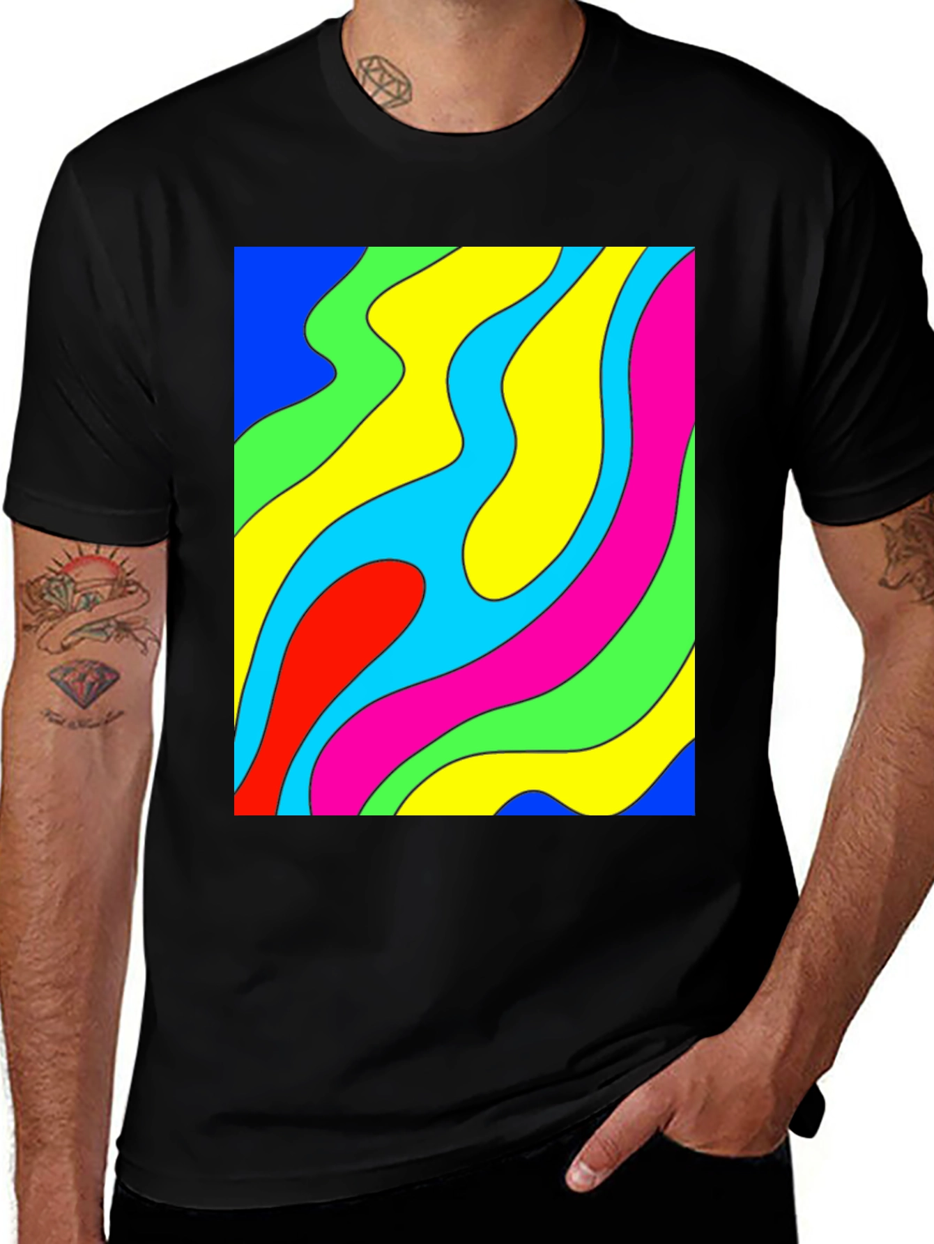 Variant 12 of Groovy Swirl Graphic Tee - Retro Style