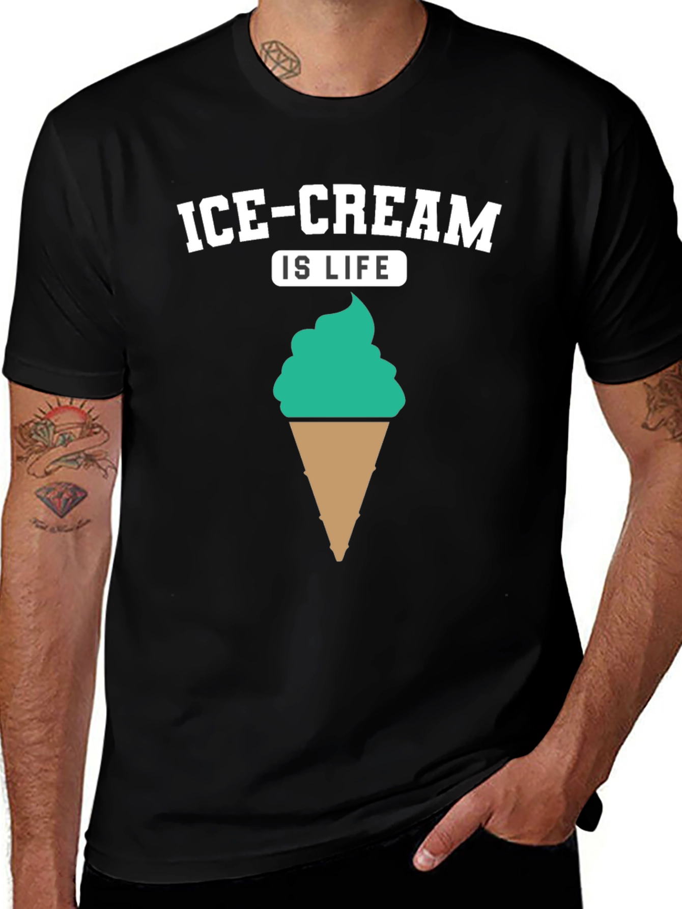 Variant 4 of Ice Cream Is Life Graphic Tee - Cool Casual T-Shirt