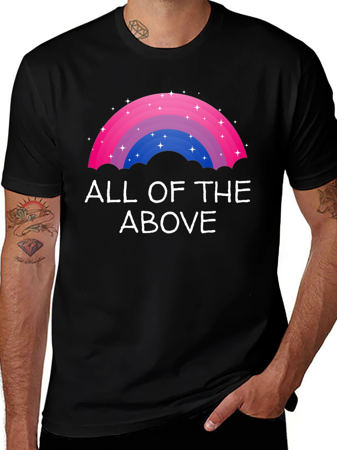 Variant 17 of Bisexual Pride Rainbow All of the Above T-Shirt
