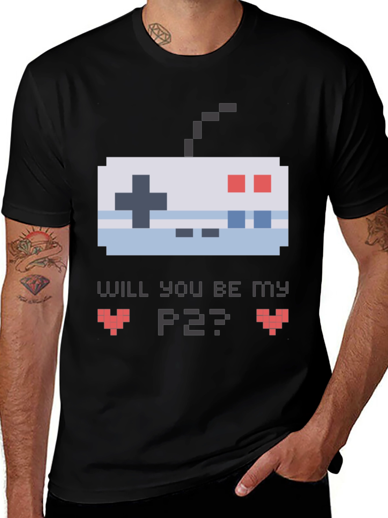 Will You Be My P2? Gamer Valentine's Day T-Shirt
