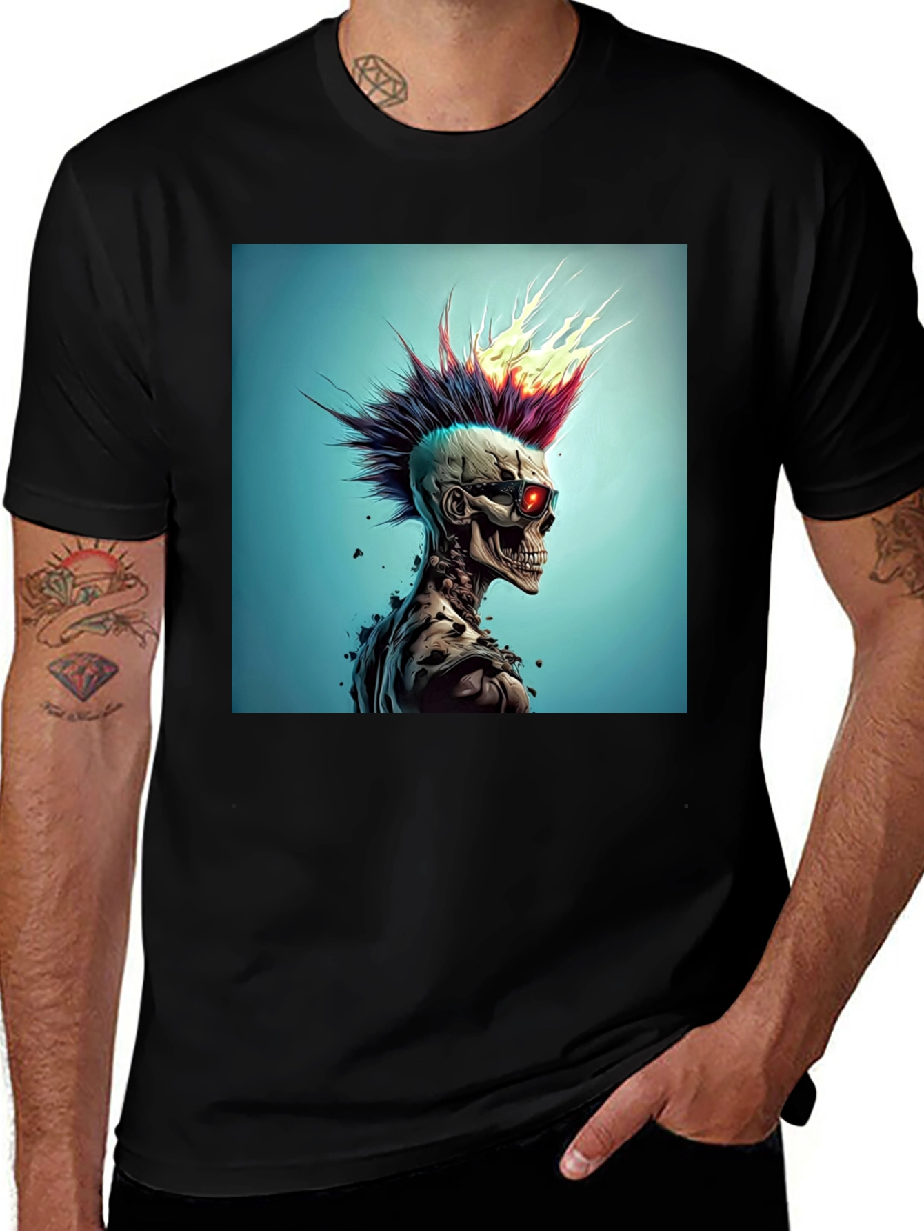 Variant 28 of Edgy Skull Punk Graphic Tee