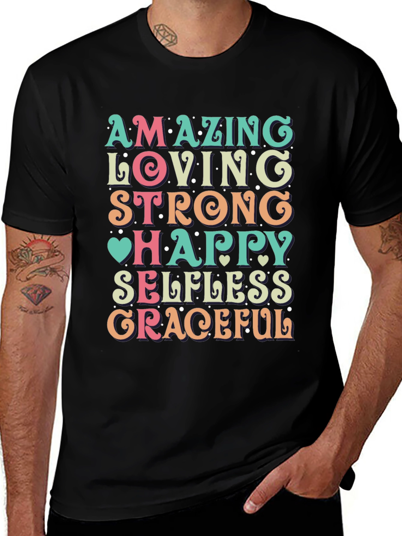 Amazing Mother T-Shirt - Loving, Strong, Happy, Selfless