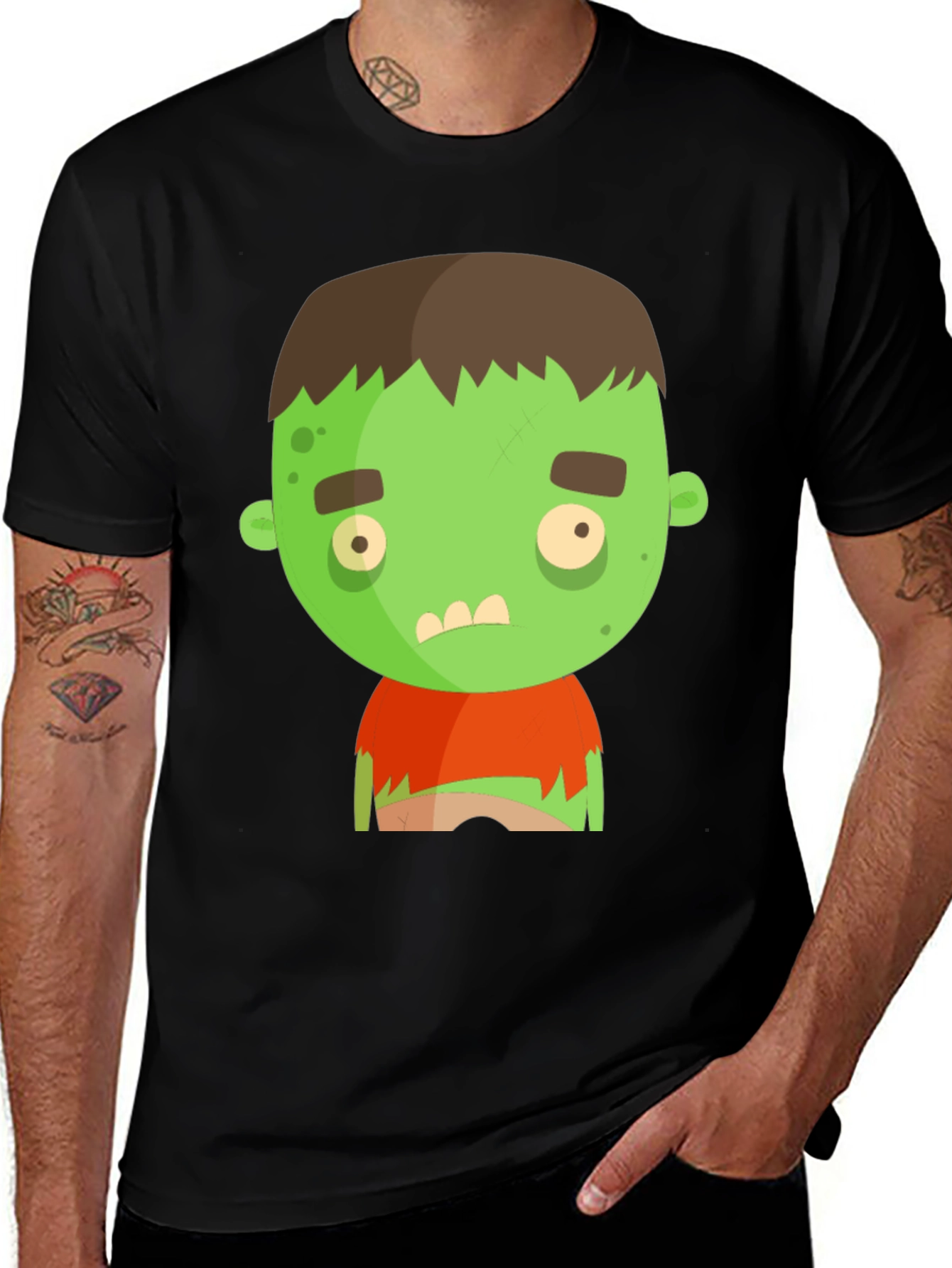 Variant 7 of Zombie Cartoon Graphic Tee - Halloween T-Shirt