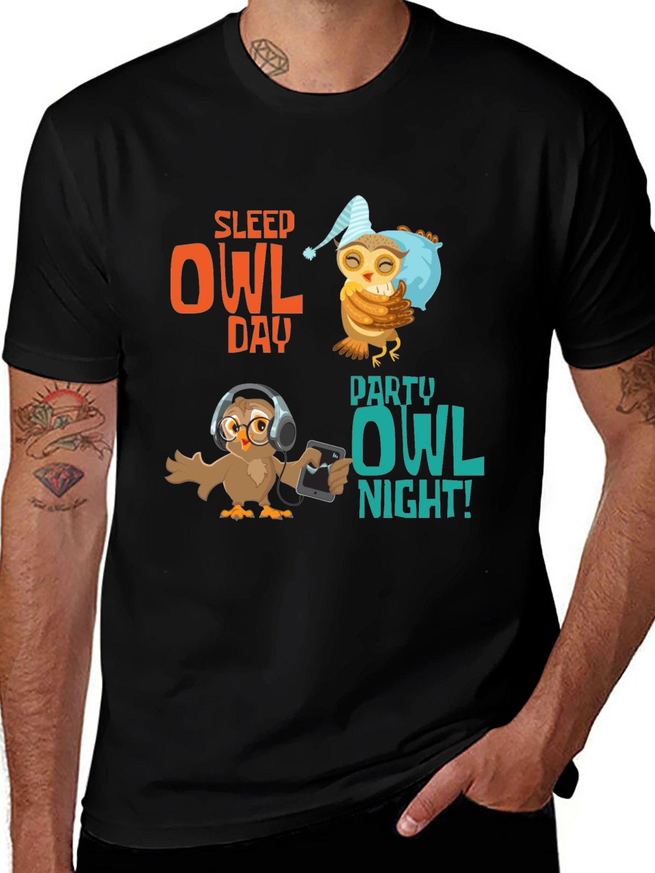 Sleep Owl Day Party Owl Night T-Shirt