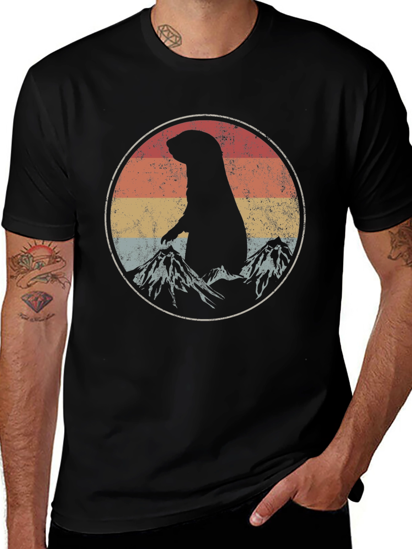 Variant 28 of Vintage Groundhog & Mountain Graphic Tee