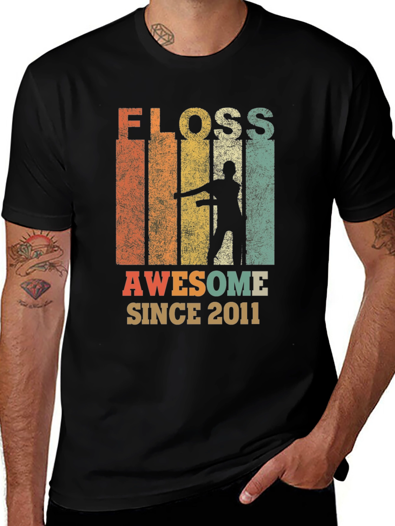 Variant 24 of Floss Awesome Since 2011 Retro T-Shirt