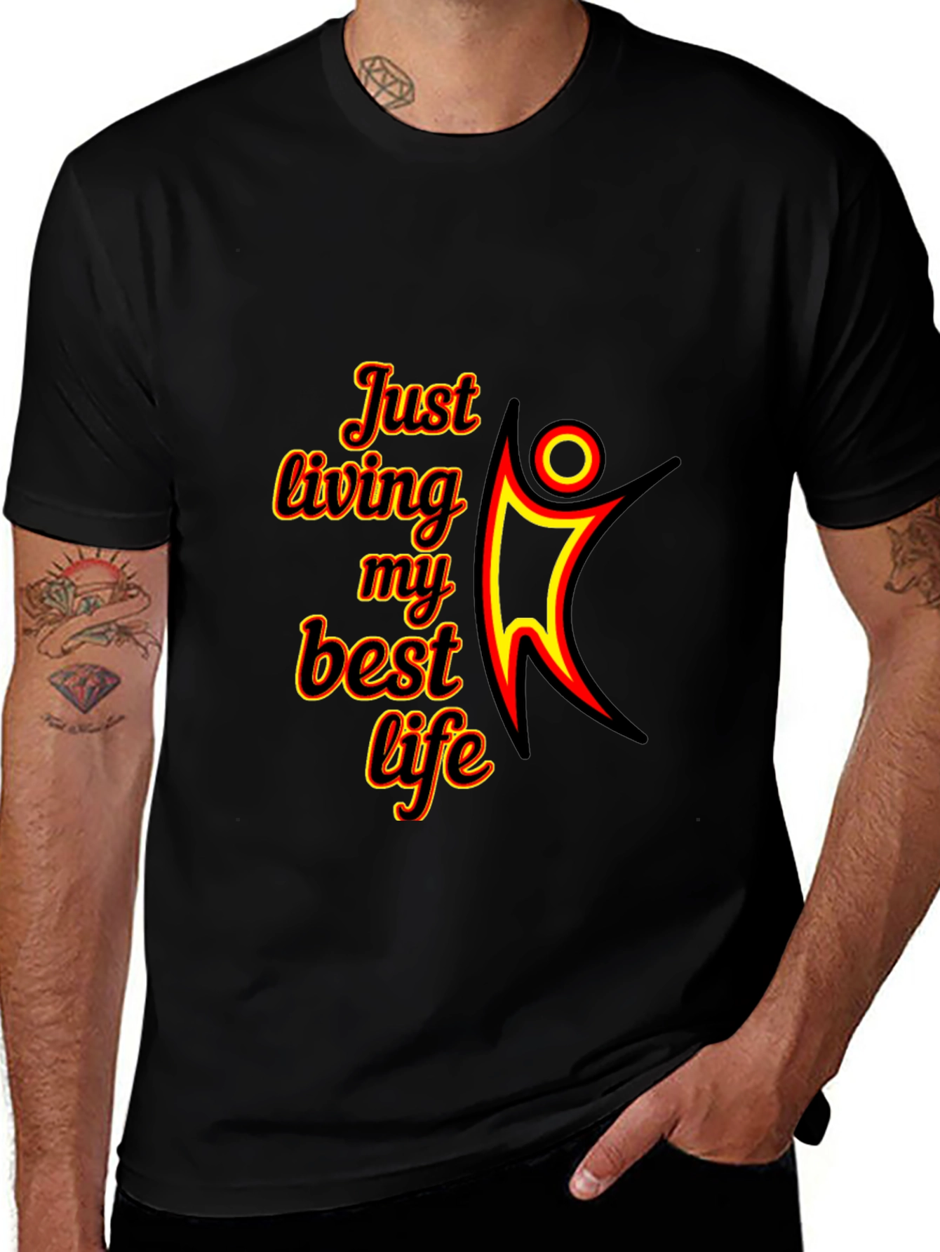 Variant 13 of Living My Best Life Graphic Tee - Stylish Black T-Shirt