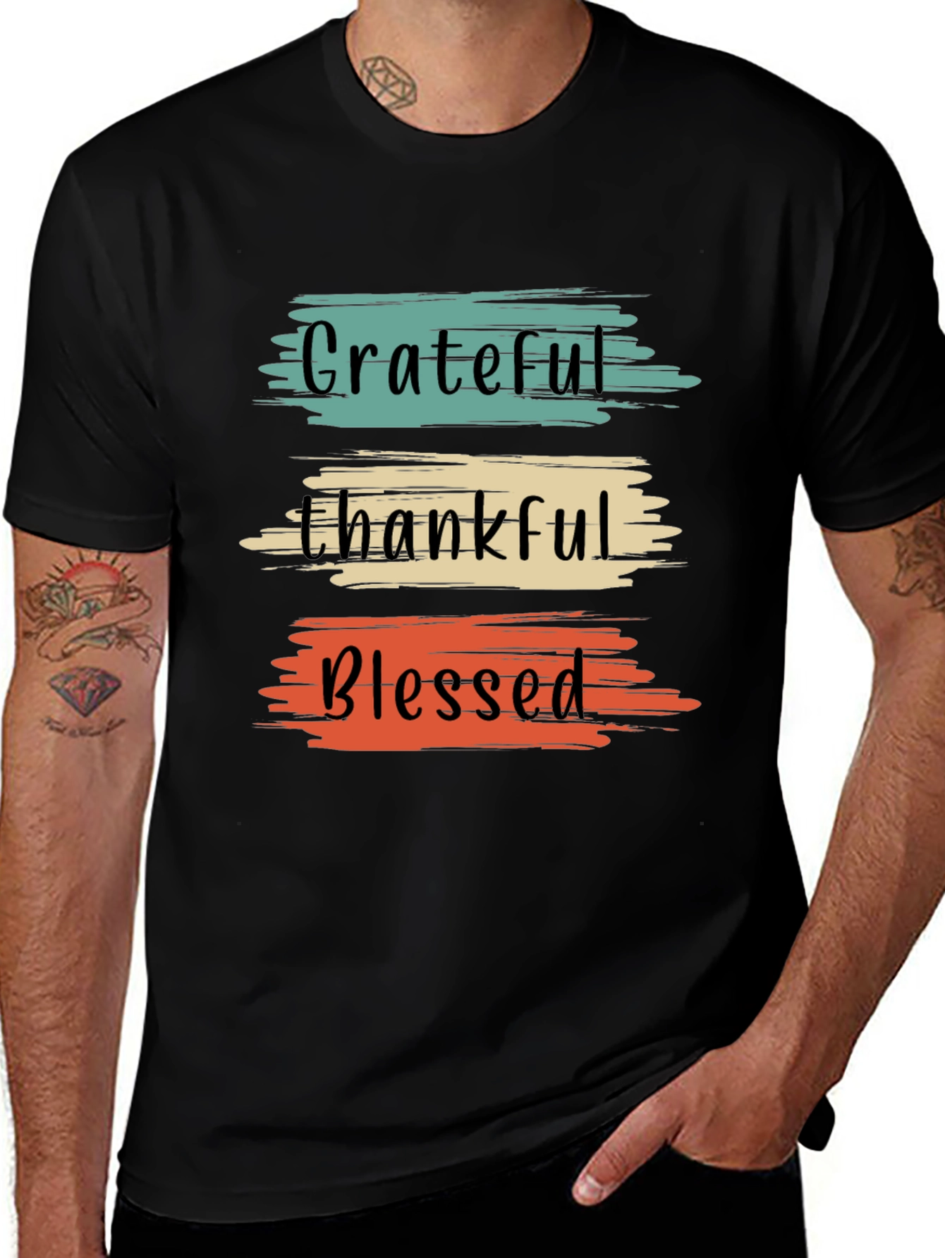 Variant 8 of Grateful Thankful Blessed Graphic Tee