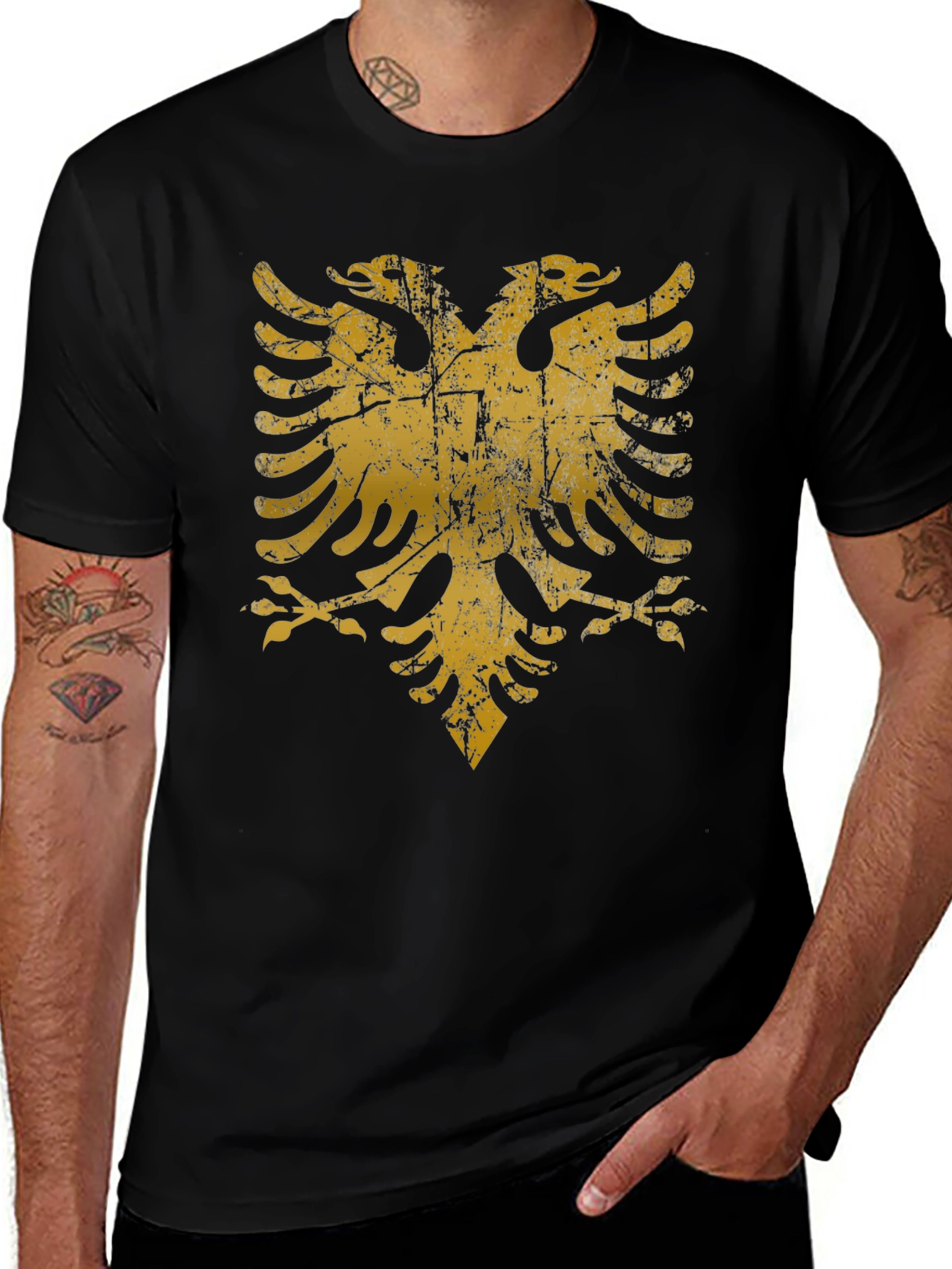 Variant 21 of Distressed Gold Double Eagle Graphic Tee