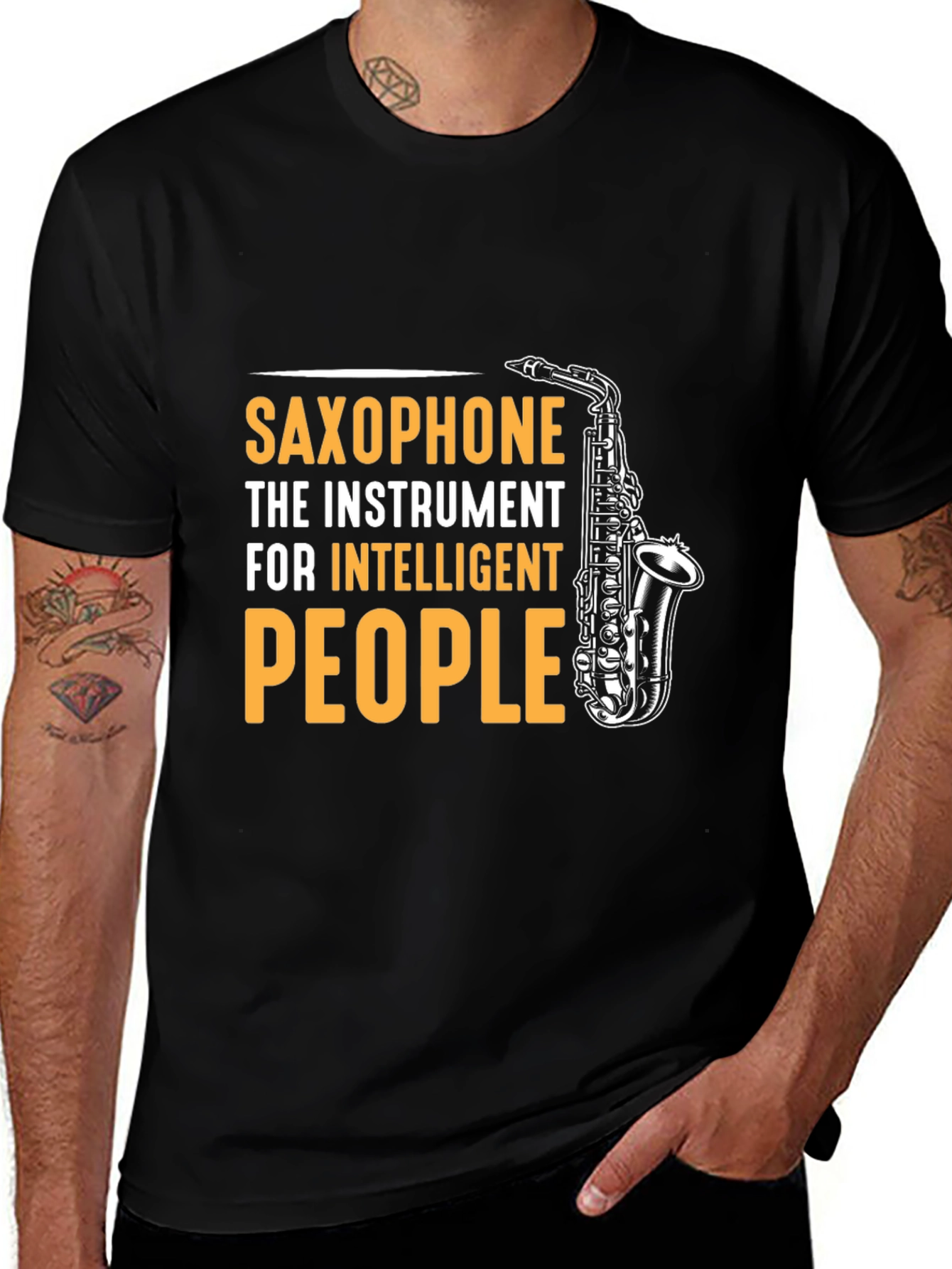 Variant 20 of Intelligent People Saxophone Graphic T-Shirt