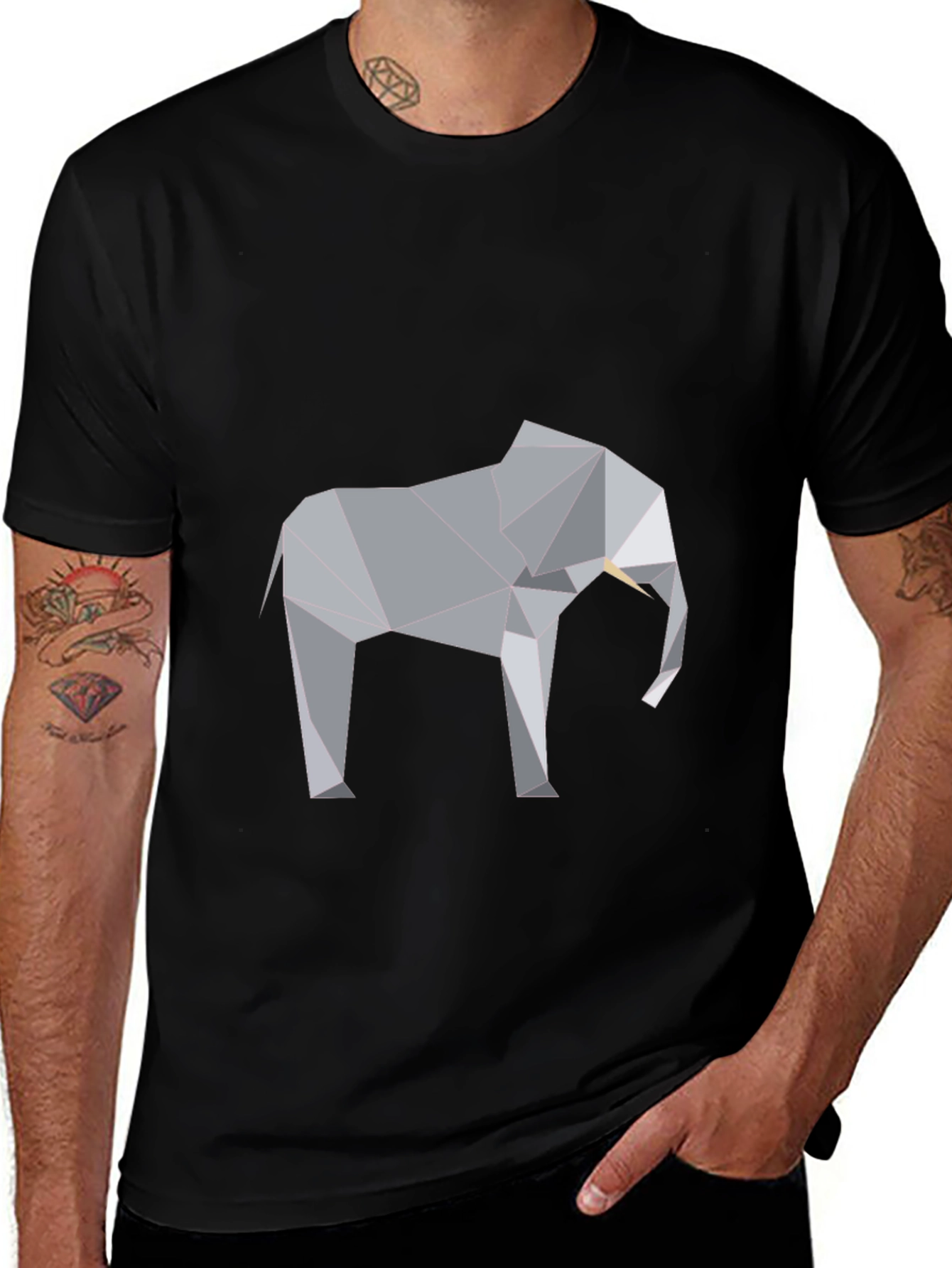 Variant 5 of Geometric Elephant Graphic T-Shirt