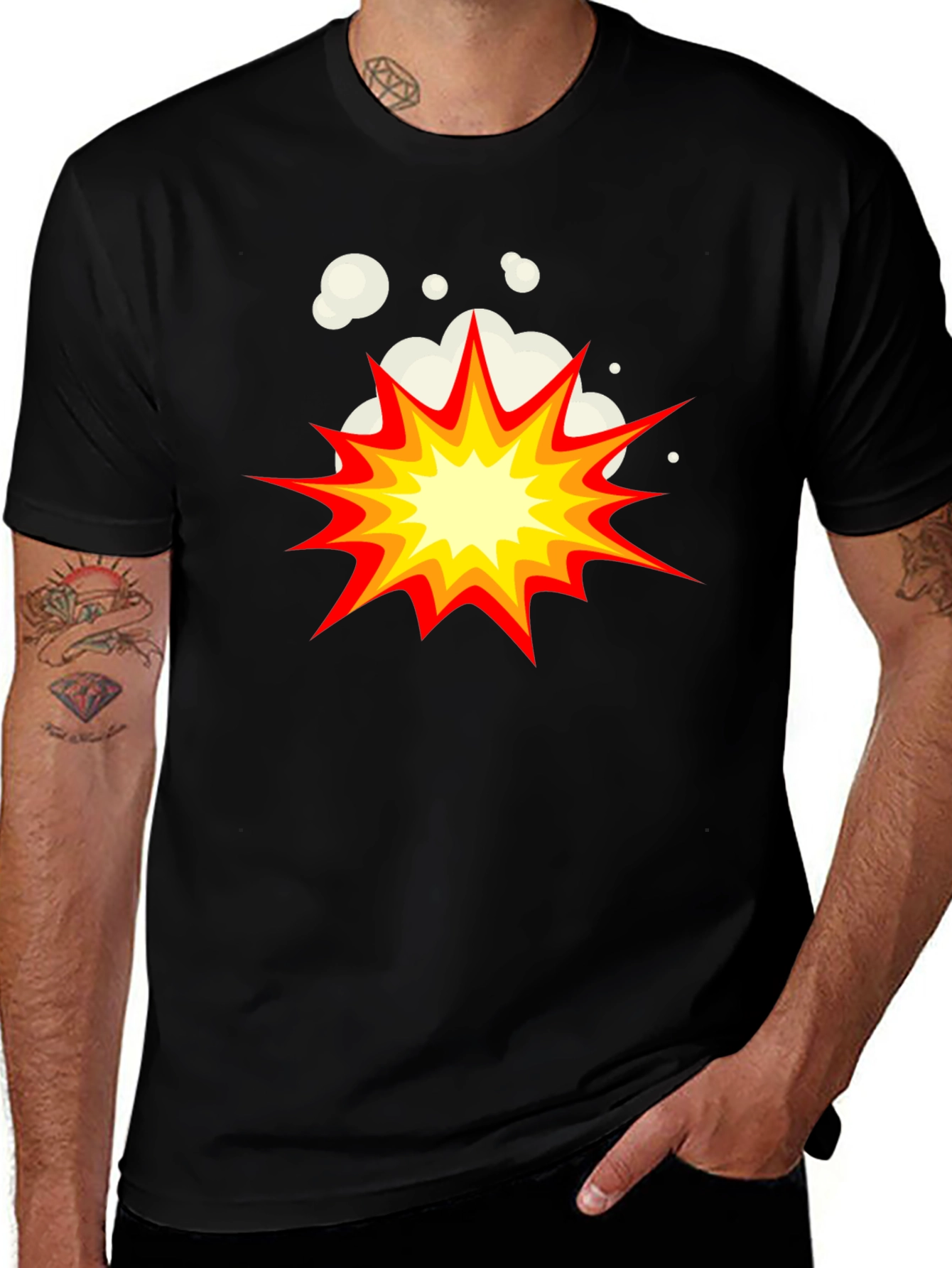 Variant 9 of Explosion Graphic Tee - Black