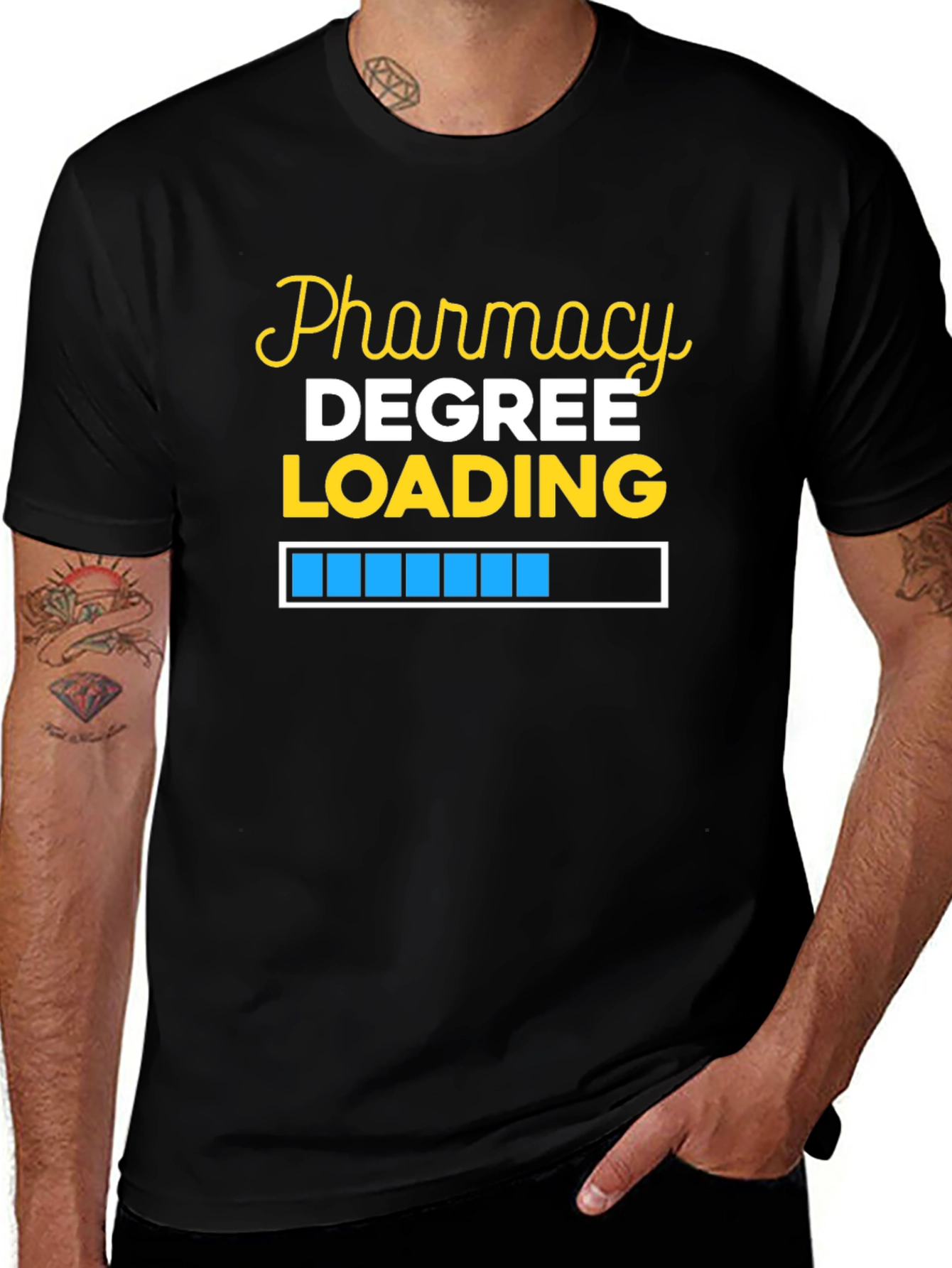 Pharmacy Degree Loading Black T-Shirt
