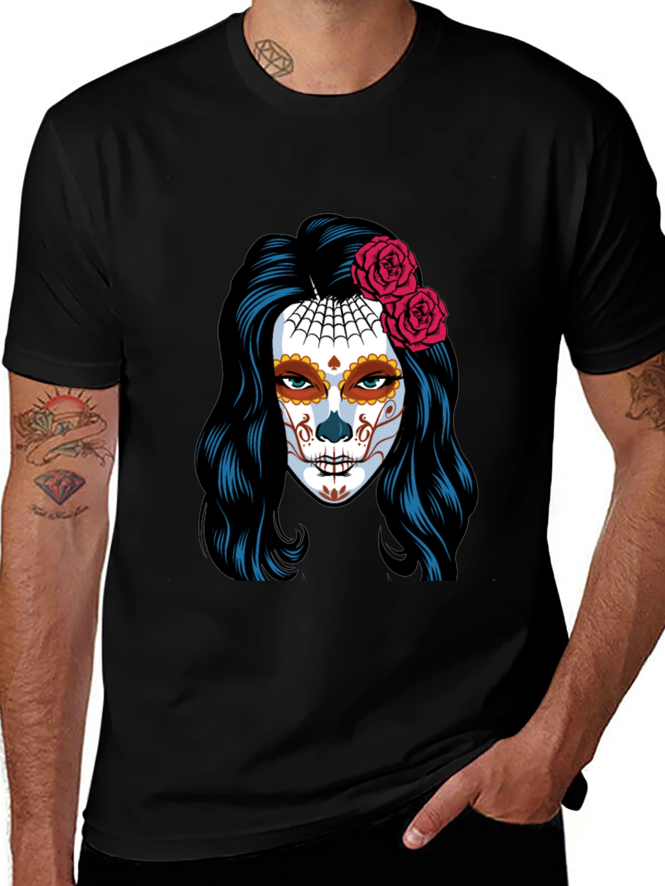 Variant 5 of Day of the Dead T-Shirt - Sugar Skull Woman