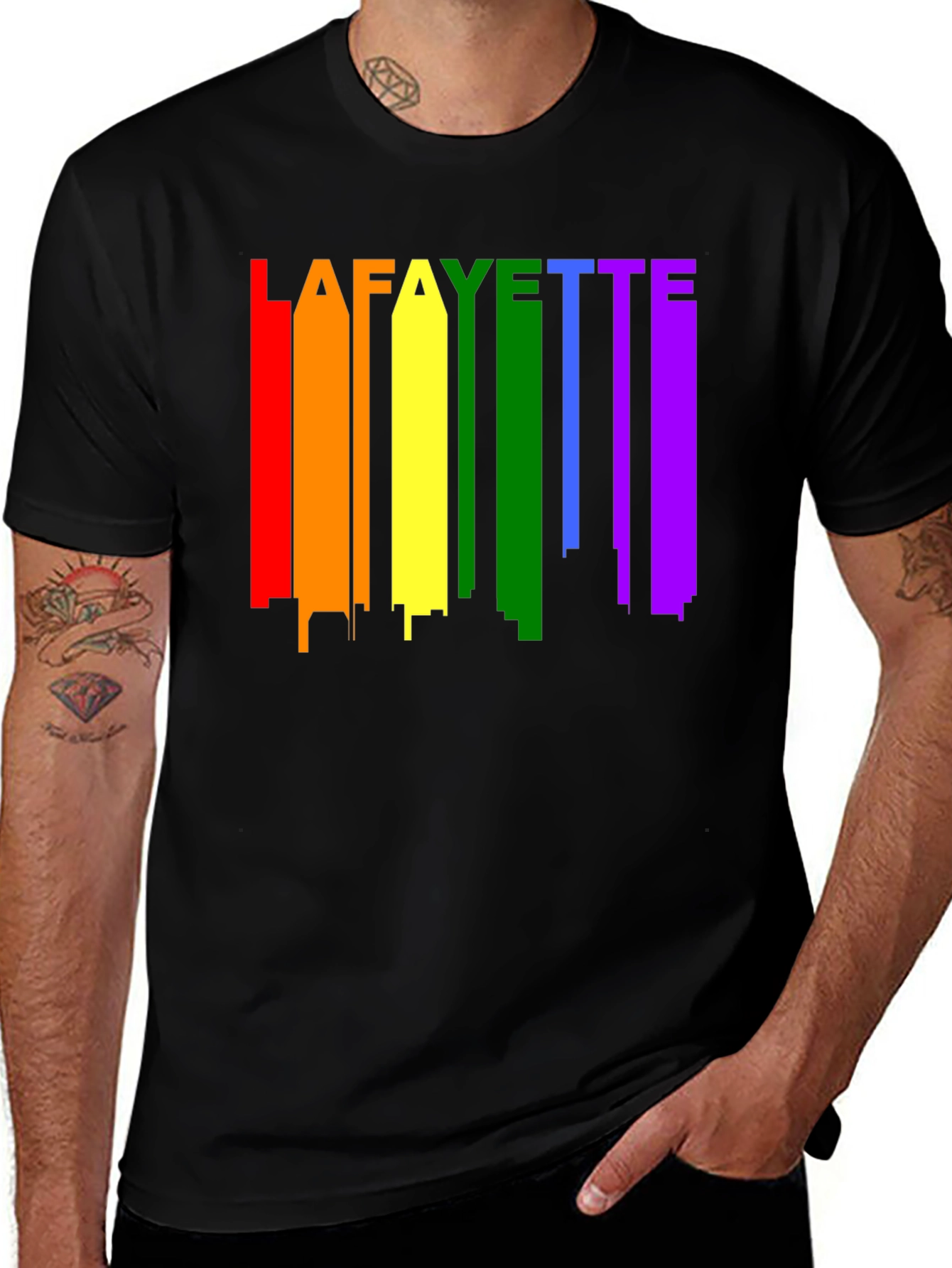 Lafayette Rainbow Skyline T-Shirt - Pride Apparel