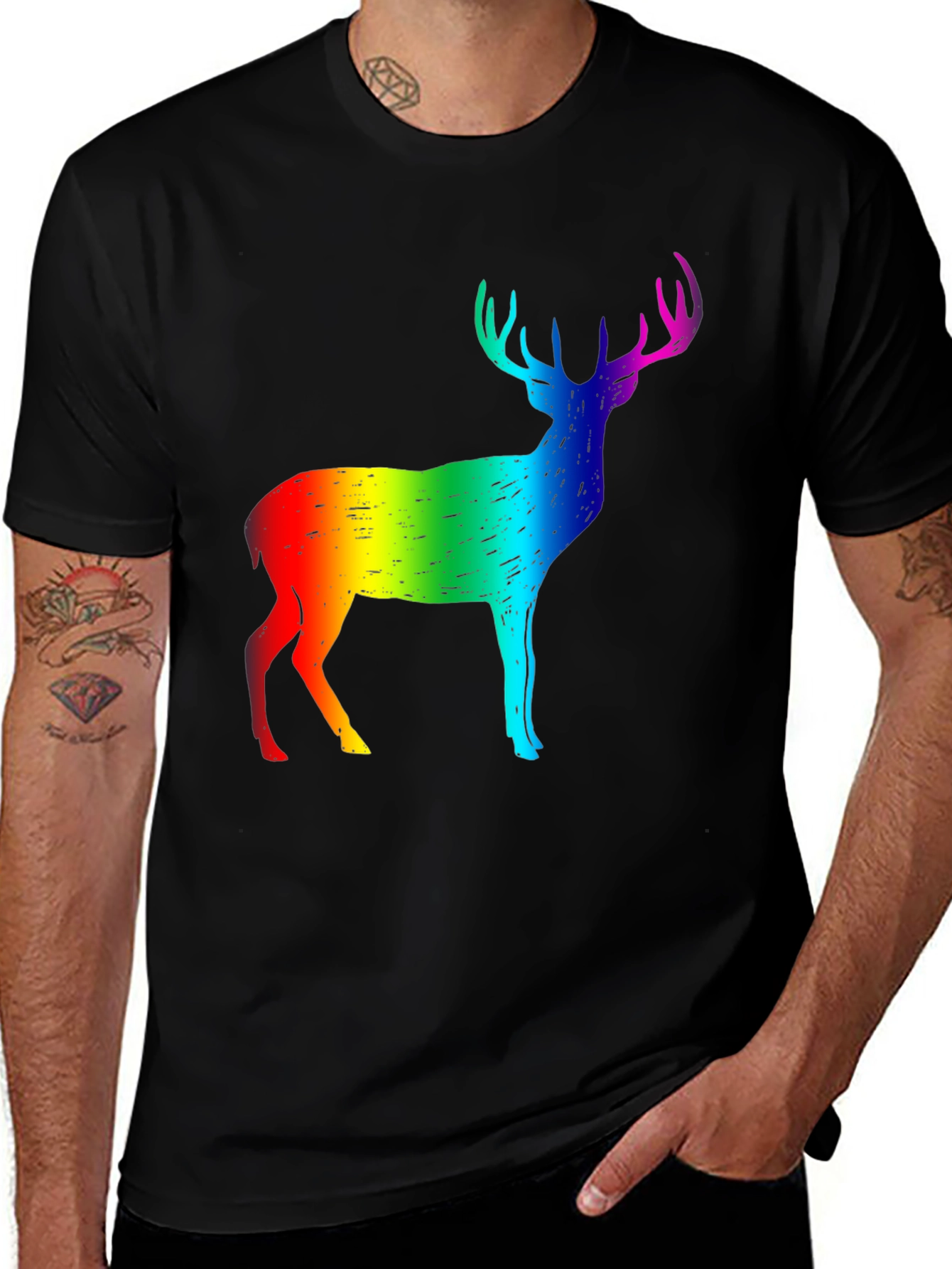Variant 22 of Rainbow Deer Graphic Tee - Pride Month