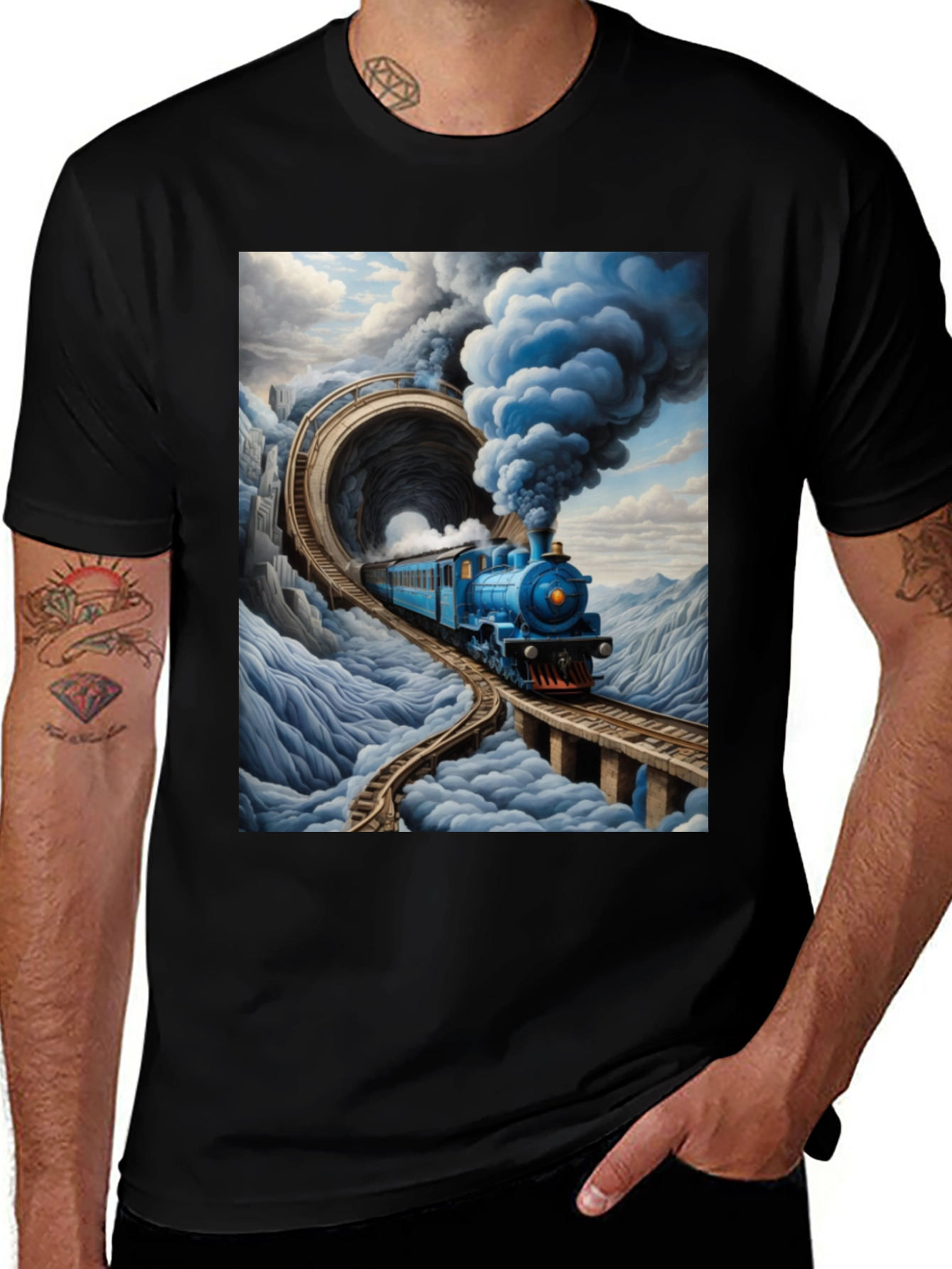 Variant 30 of Vintage Train Graphic Tee - Steampunk Style