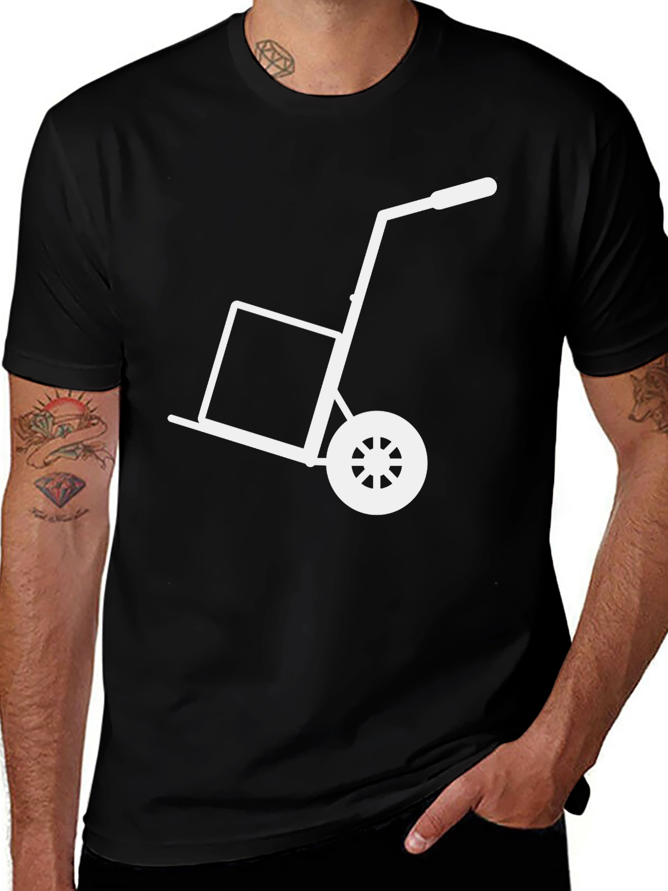 Variant 13 of Hand Truck Graphic Tee - Novelty Black T-Shirt