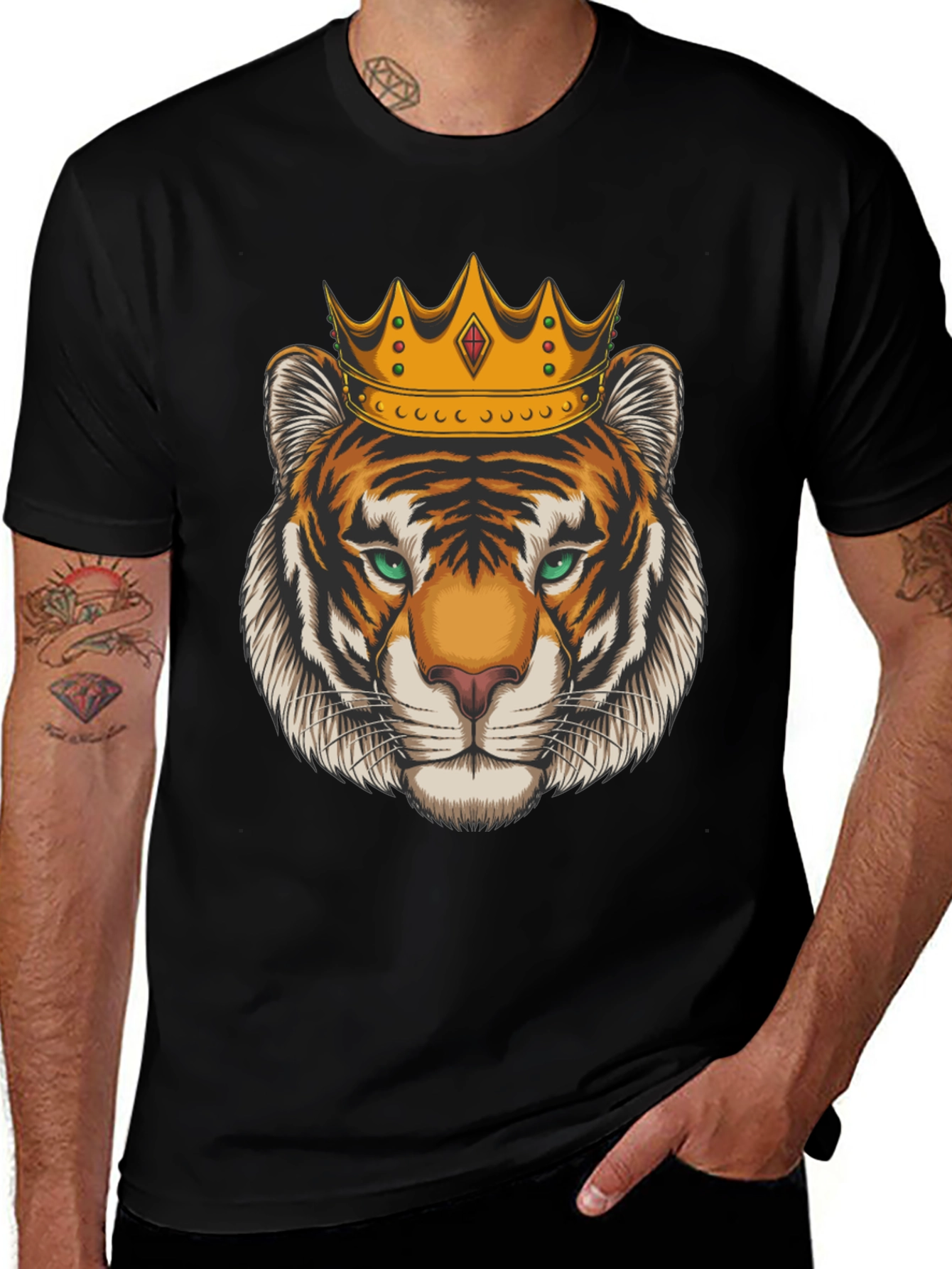 Variant 26 of Tiger King Graphic Tee - Black Cotton T-Shirt