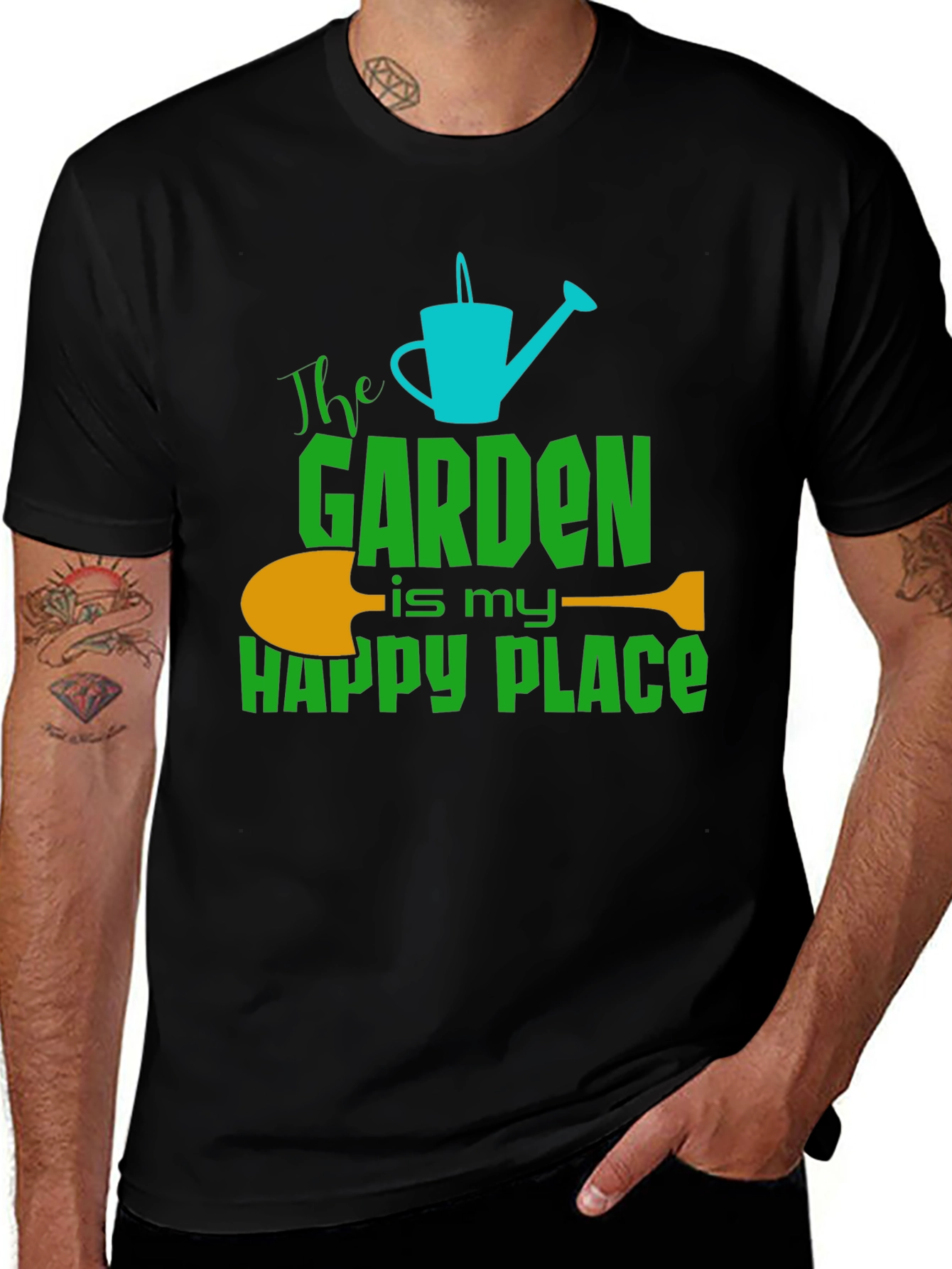 Variant 13 of Gardener's Happy Place T-Shirt - Black